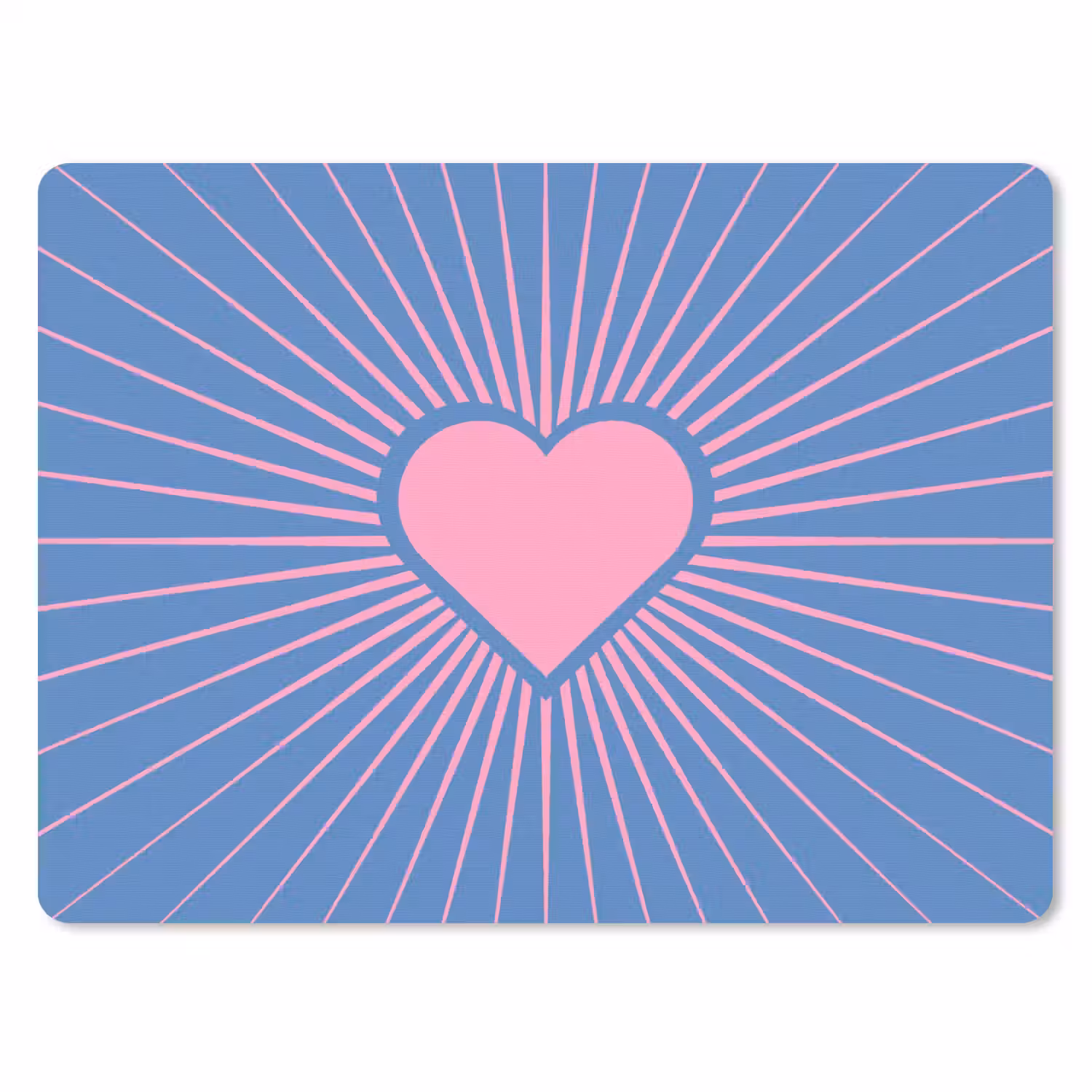 Hart - Stralen - Liefde - Modern - Roze muismat rubber klein -3d