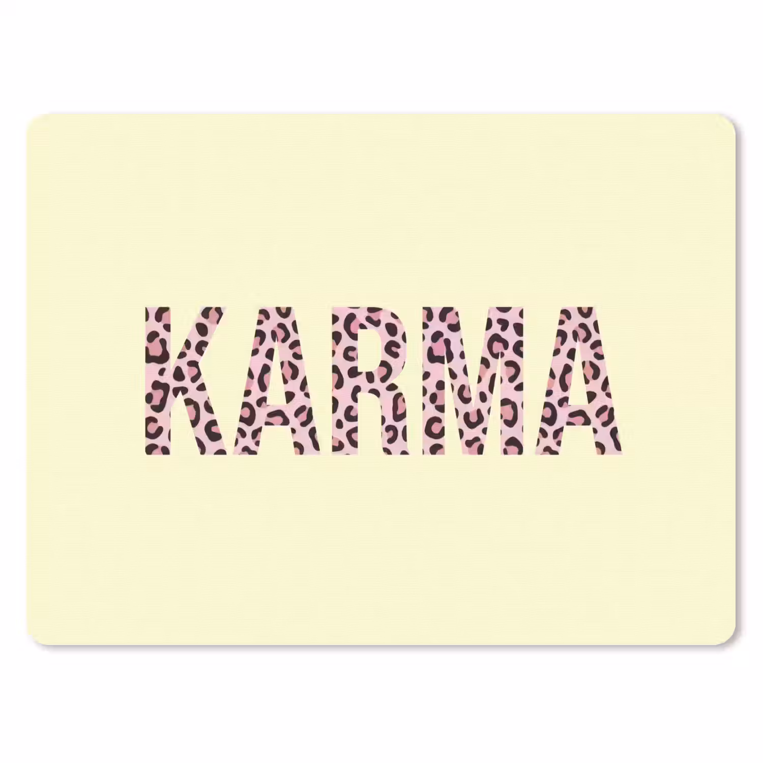 Karma - Luipaardprint - Geel muismat rubber klein -3d