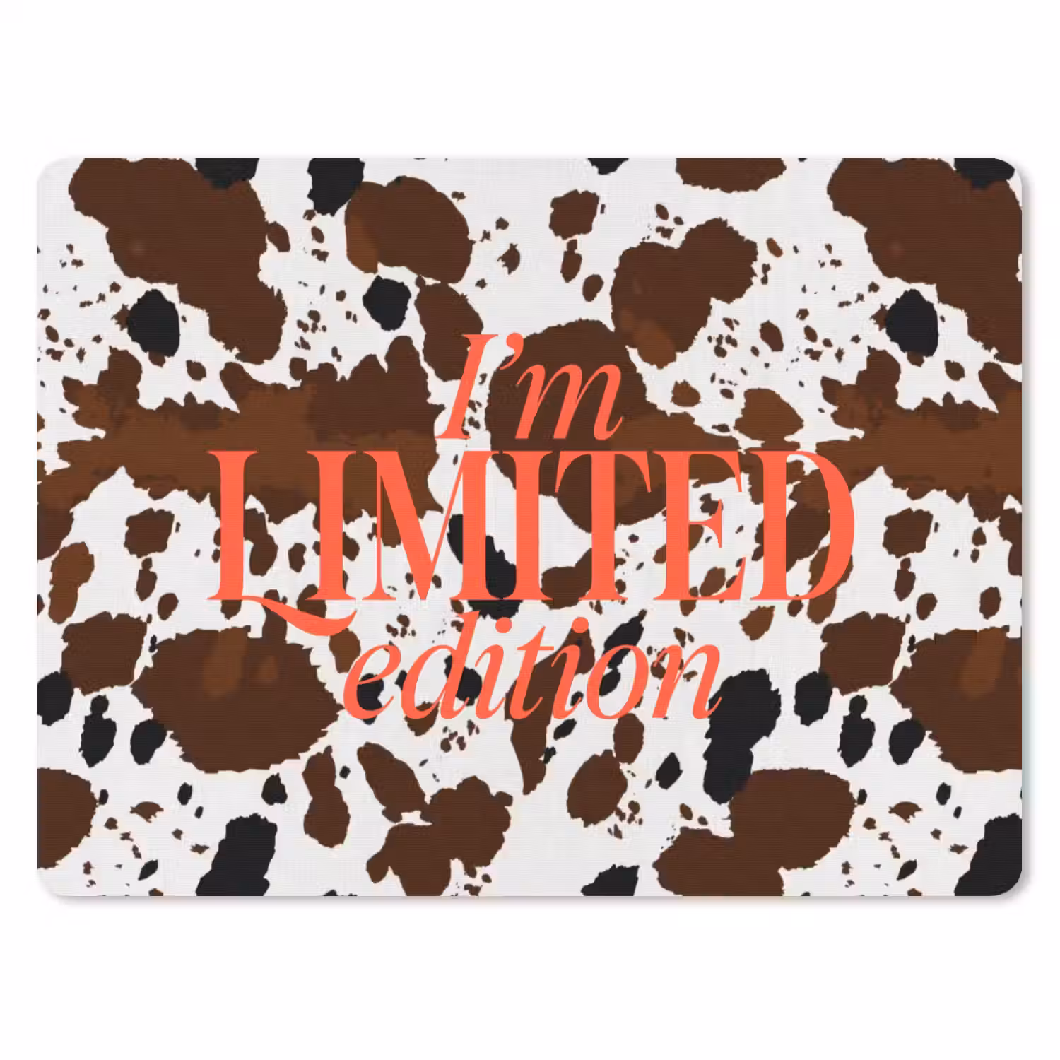 Koeienprint - Limited edition - Rood muismat rubber klein -3d