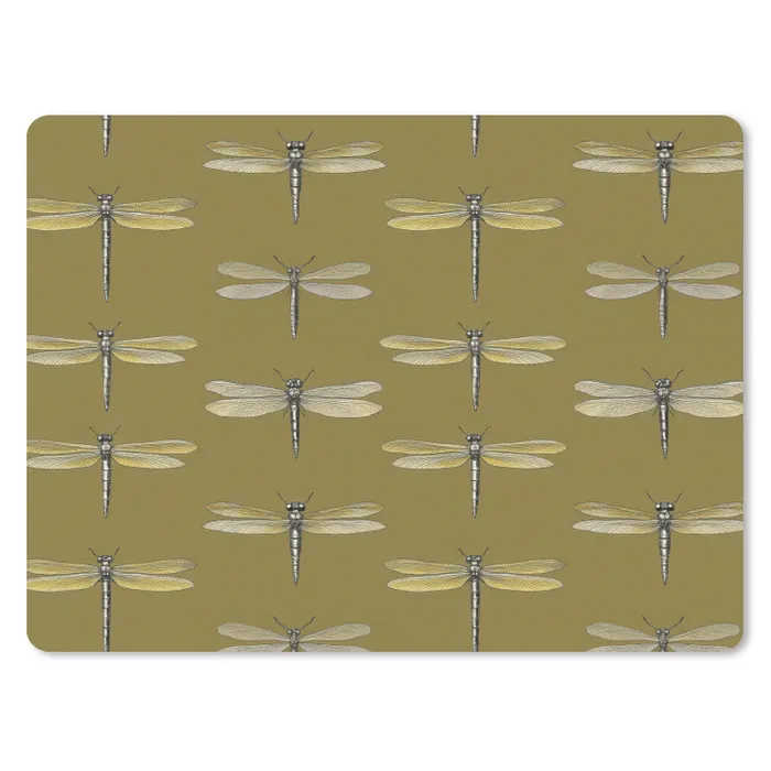 Libellen - Patroon - Groen muismat rubber klein 262 -3d
