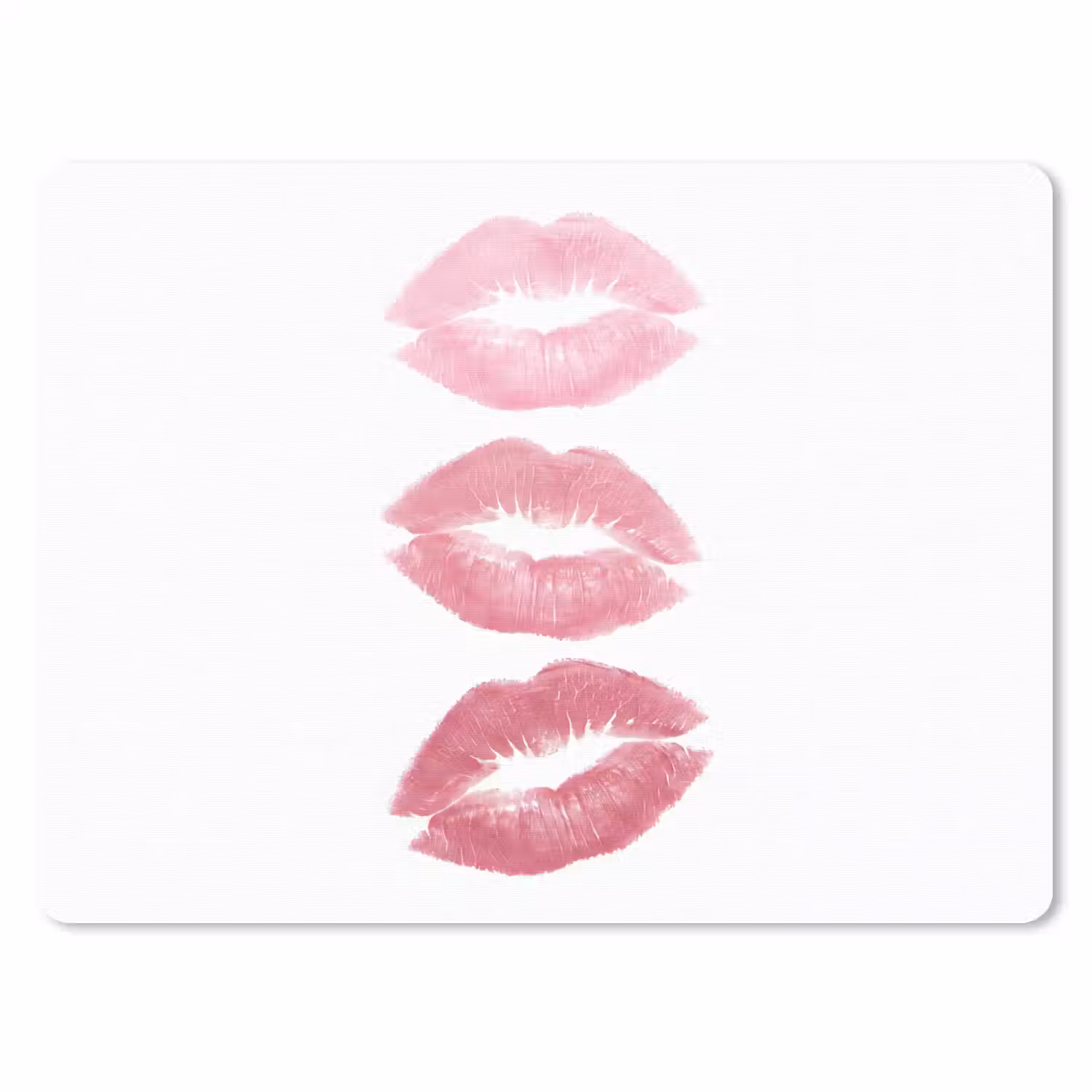 Lippen - Kusafdruk - Roze - Modern - Abstract muismat rubber klein -3d