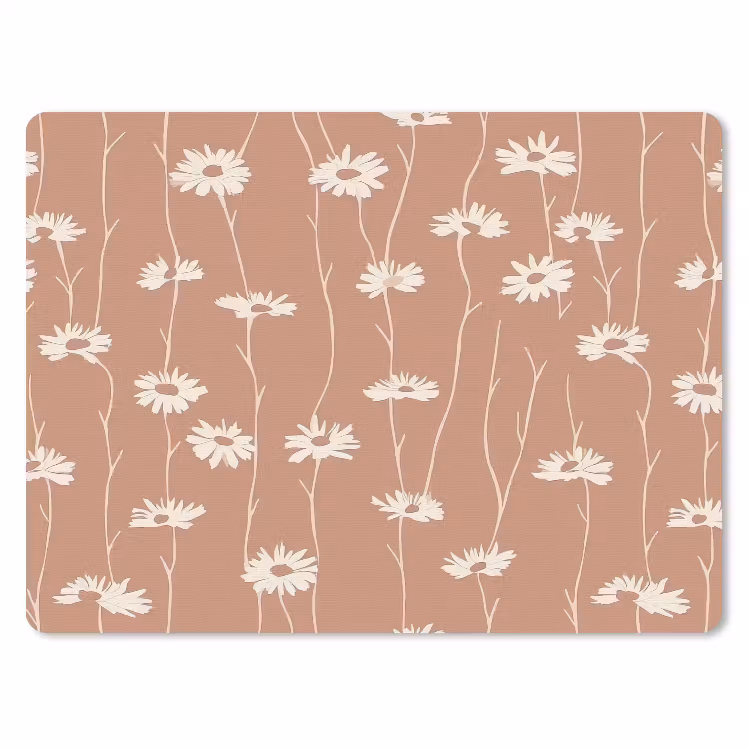 Madeliefjes - Subtiel - Terracotta muismat rubber klein 262 -3d