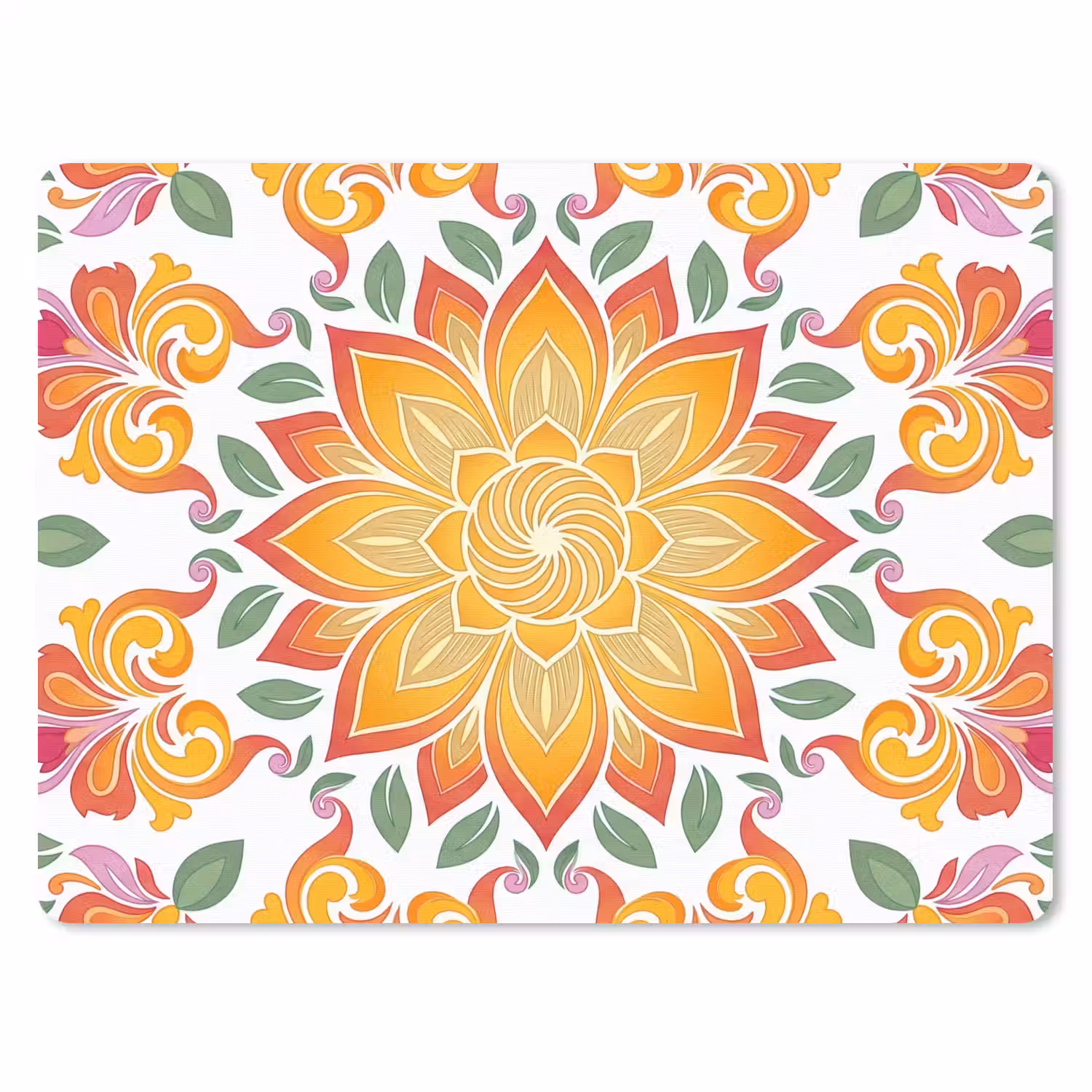 Mandala - Bloemen - Decoratie - Kleurrijk - Abstract muismat rubber klein -3d