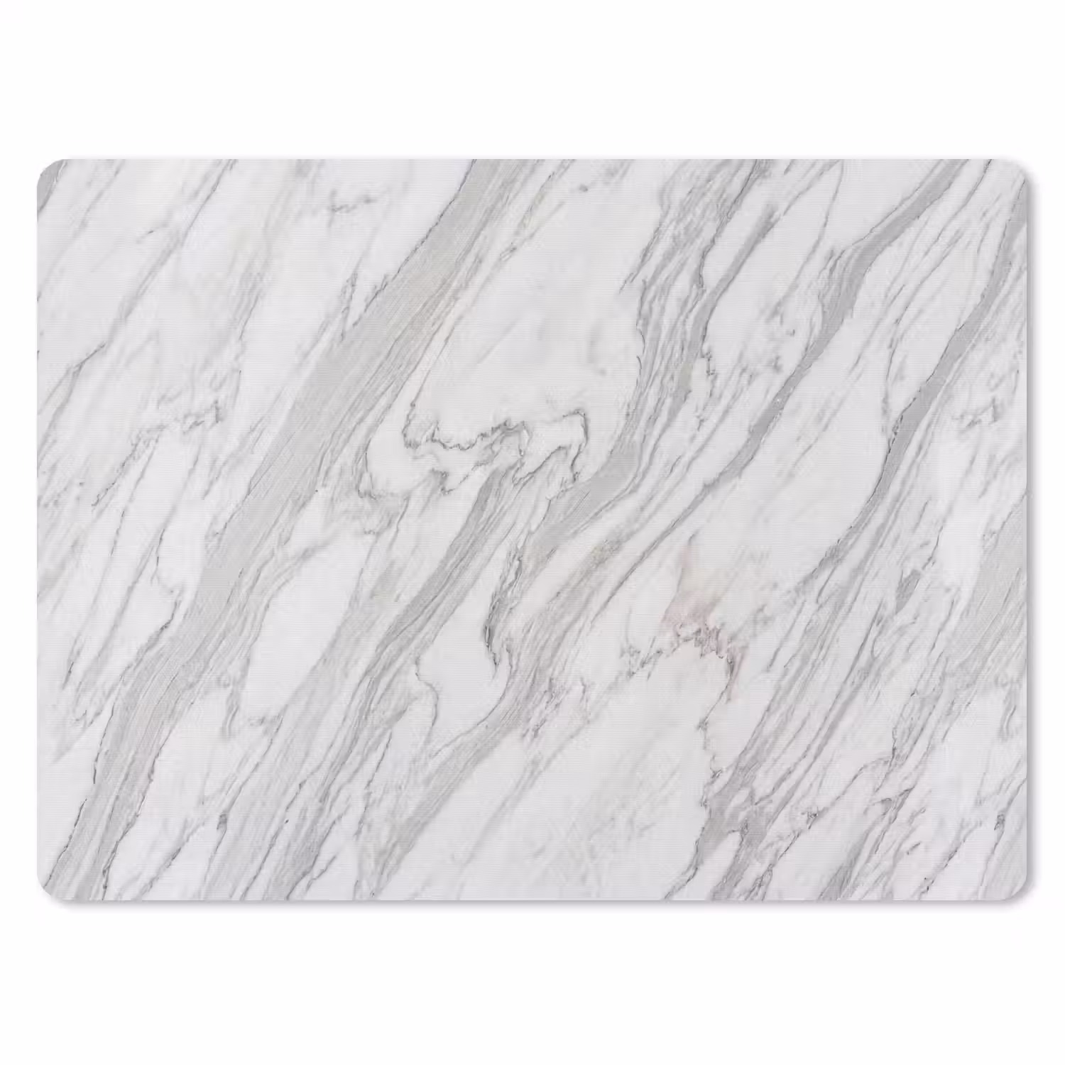 Marmer - Wit - Grijs - Structuur - Modern muismat rubber klein -3d