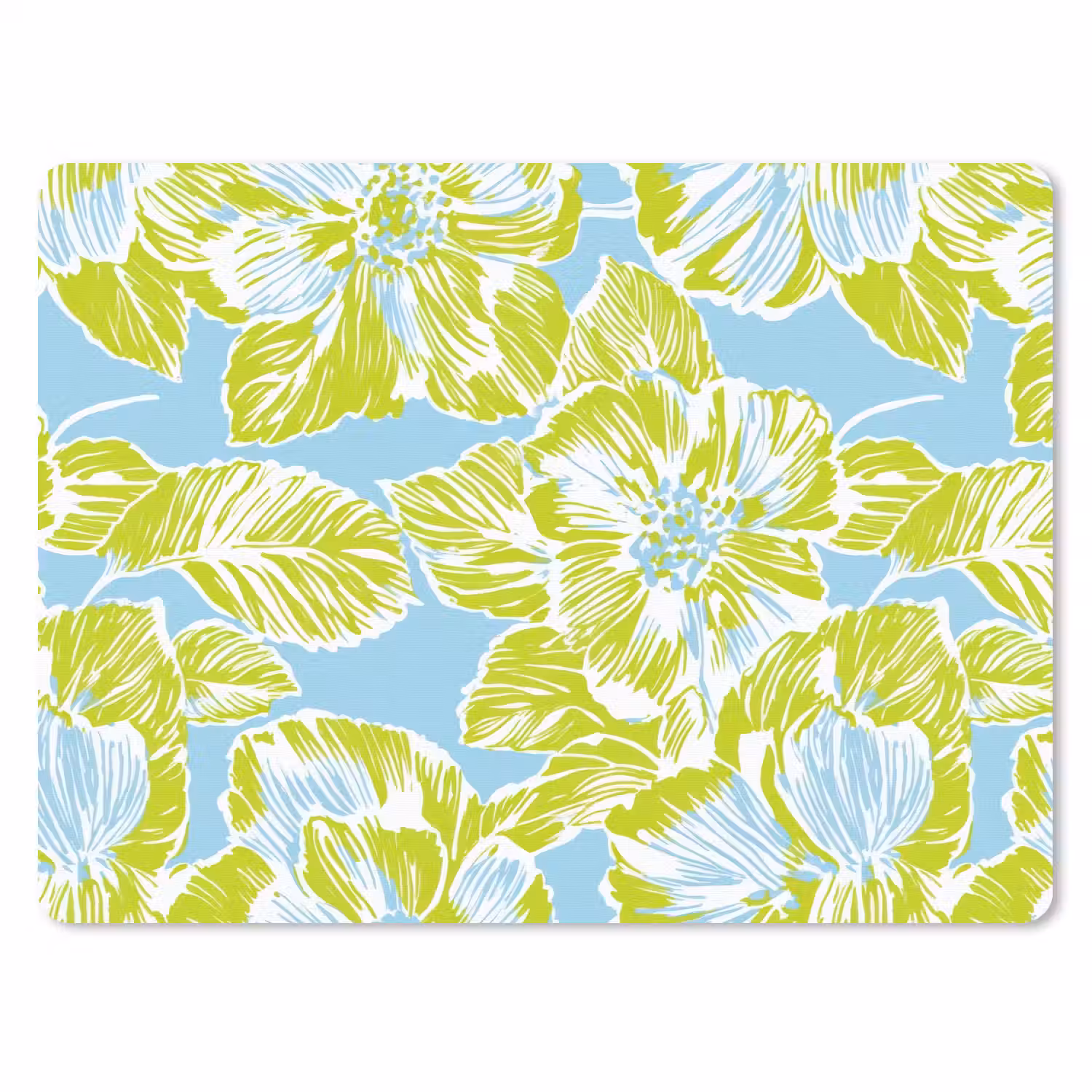 Modern - Bloemen - Groen muismat rubber klein 262 -3d