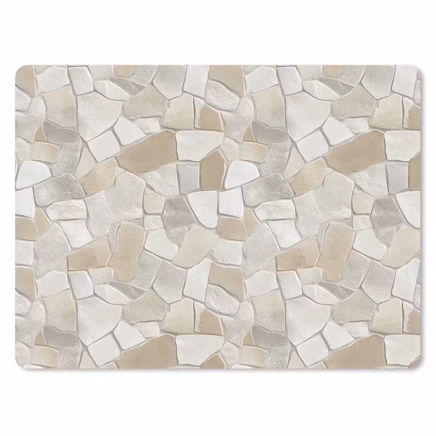 Mozaïek - Stenen - Beige muismat rubber klein 262 -3d