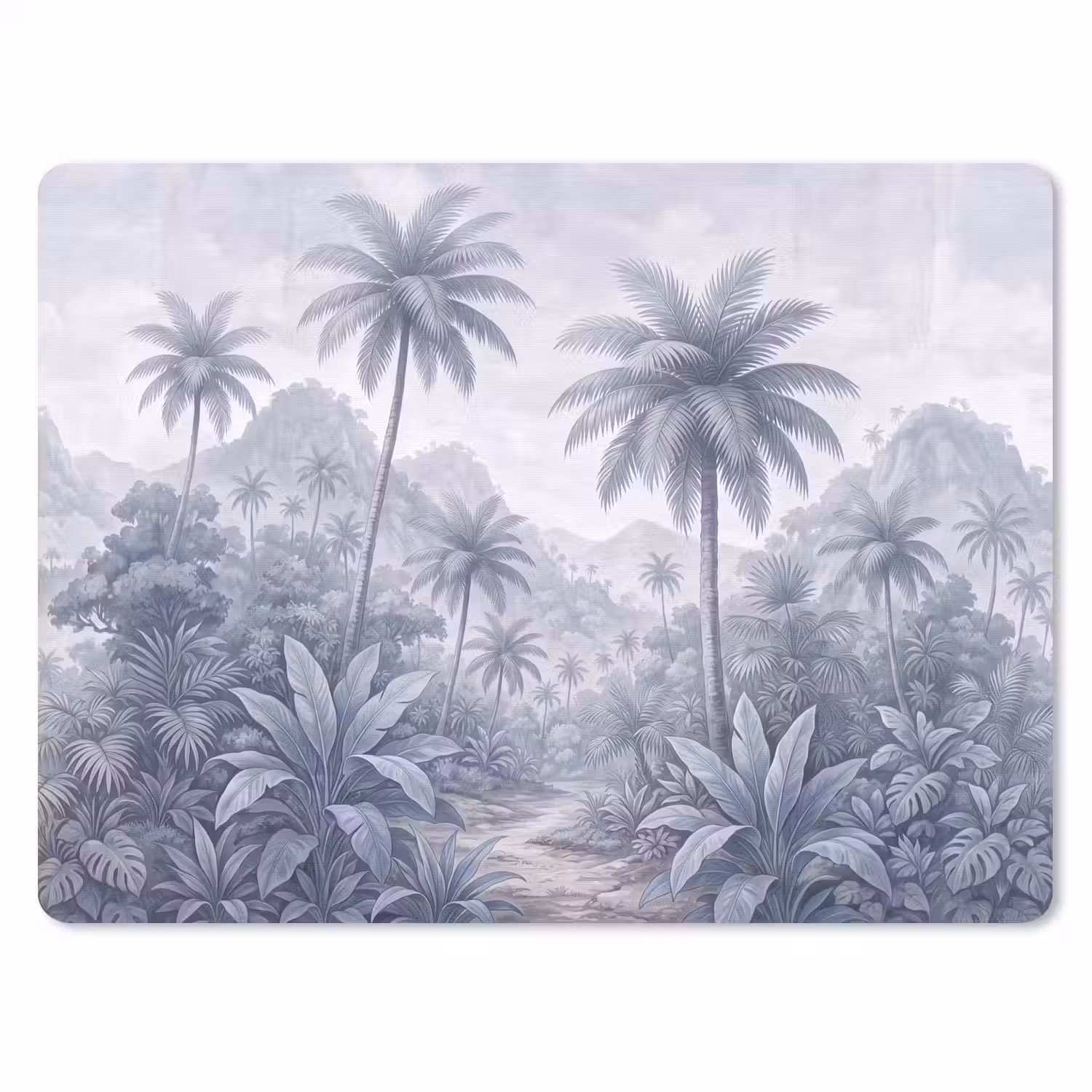 Natuur - Boom - Tropisch - Landschap - Blauw muismat rubber klein -3d