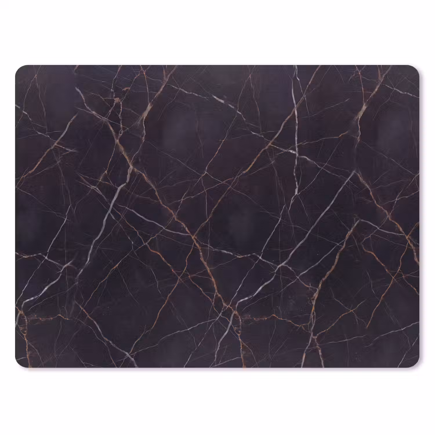 Natuursteen - Marmerpatroon - Abstract - Modern - Zwart - Goud muismat rubber klein -3d