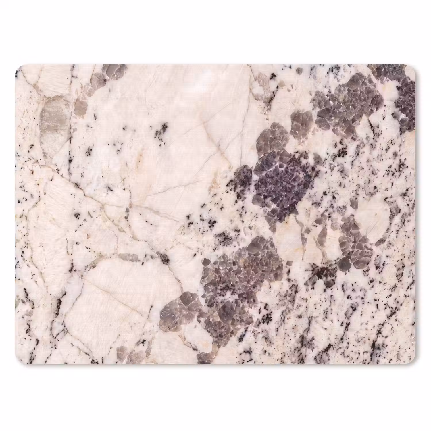 Natuursteen - Patroon - Abstract - Beige - Grijs muismat rubber klein -3d
