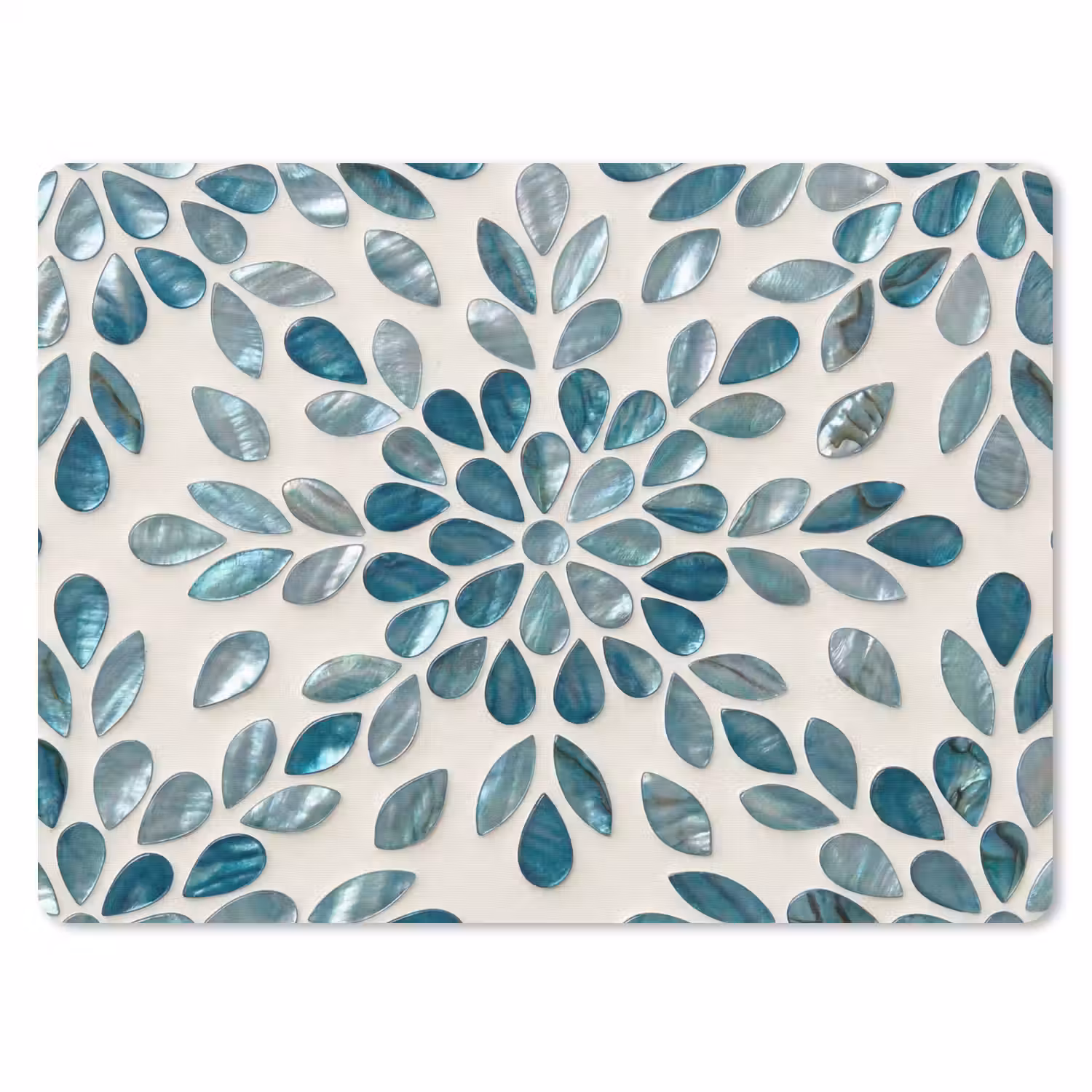 Patroon - Bladeren - Abstract - Modern - Turquoise muismat rubber klein -3d