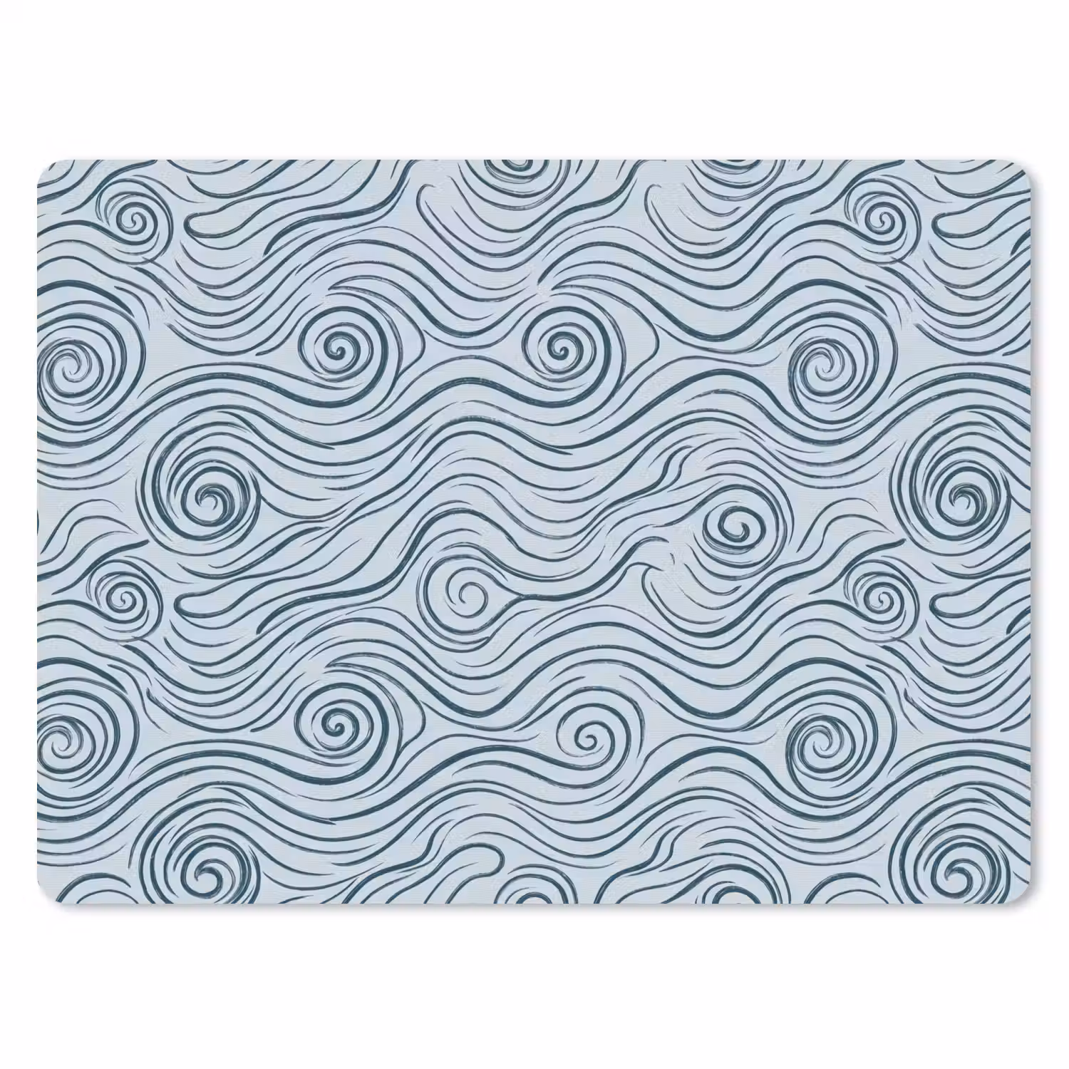 Patroon - Golven - Abstract - Modern - Blauw muismat rubber klein -3d