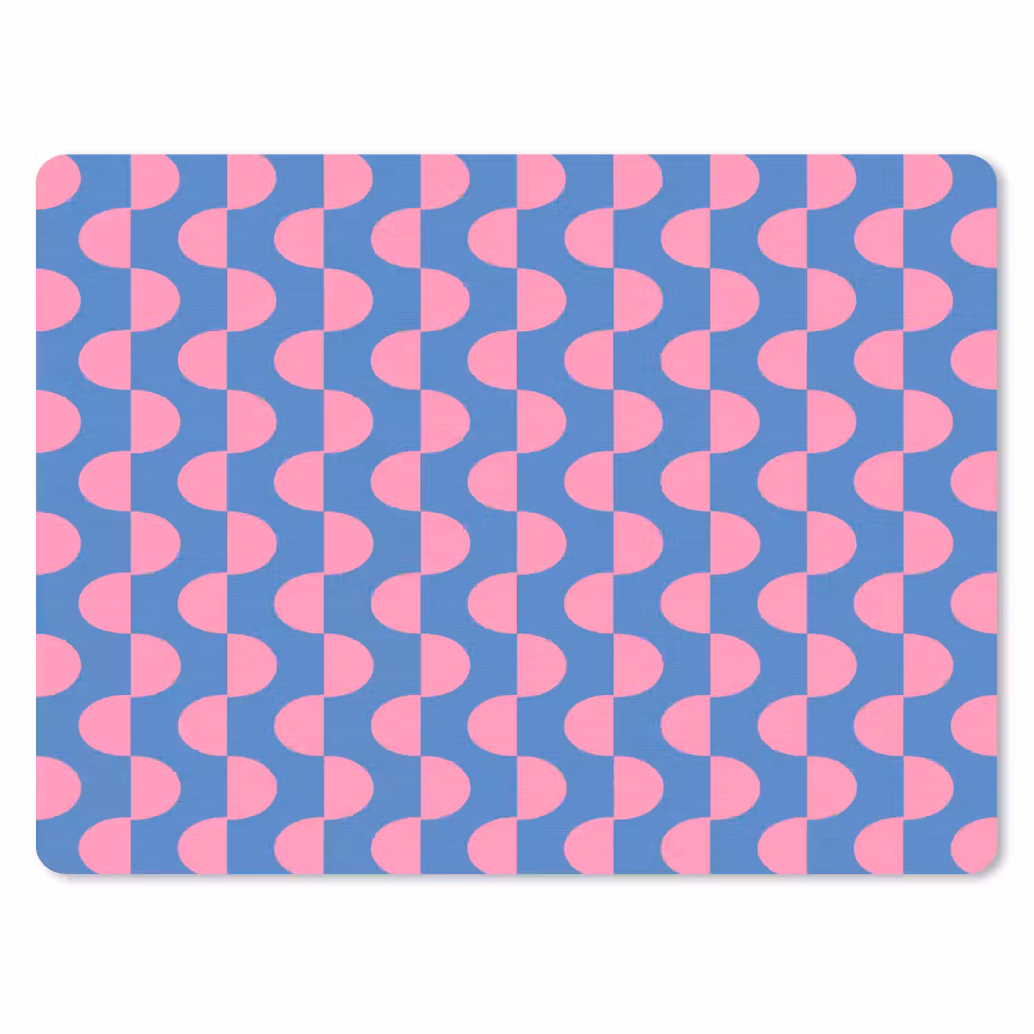 Patroon - Halve cirkels - Abstract - Modern - Roze - Blauw muismat rubber klein -3d