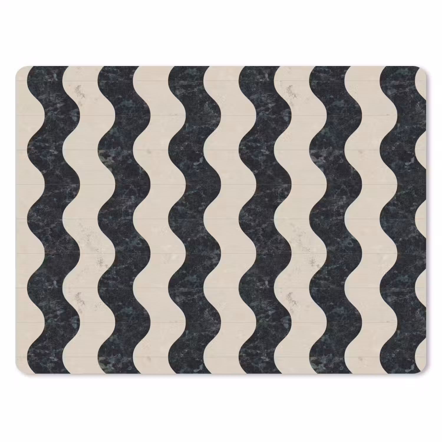 Patroon - Marmer - Groen - Cremé muismat rubber klein 262 -3d