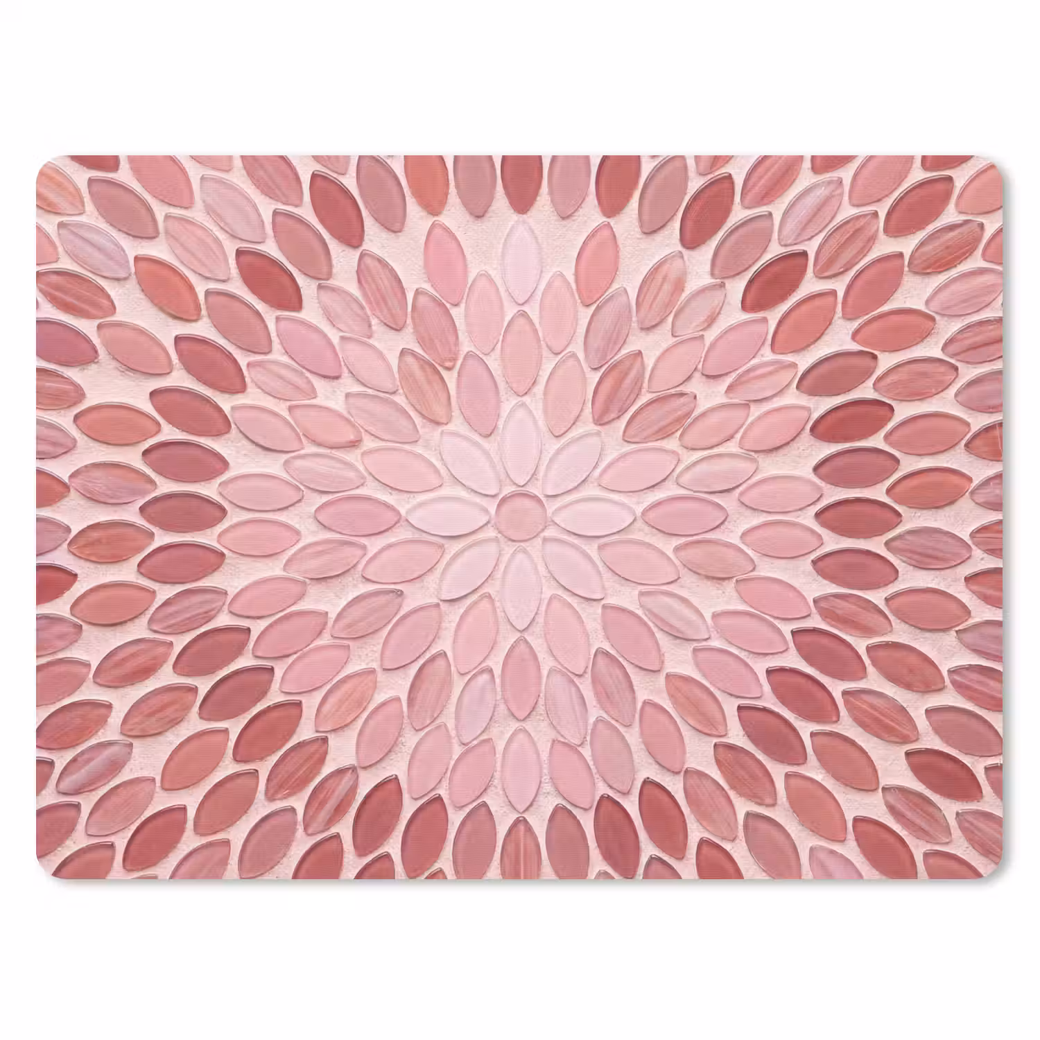 Patroon - Mozaïek - Ovaal - Abstract - Roze muismat rubber klein -3d