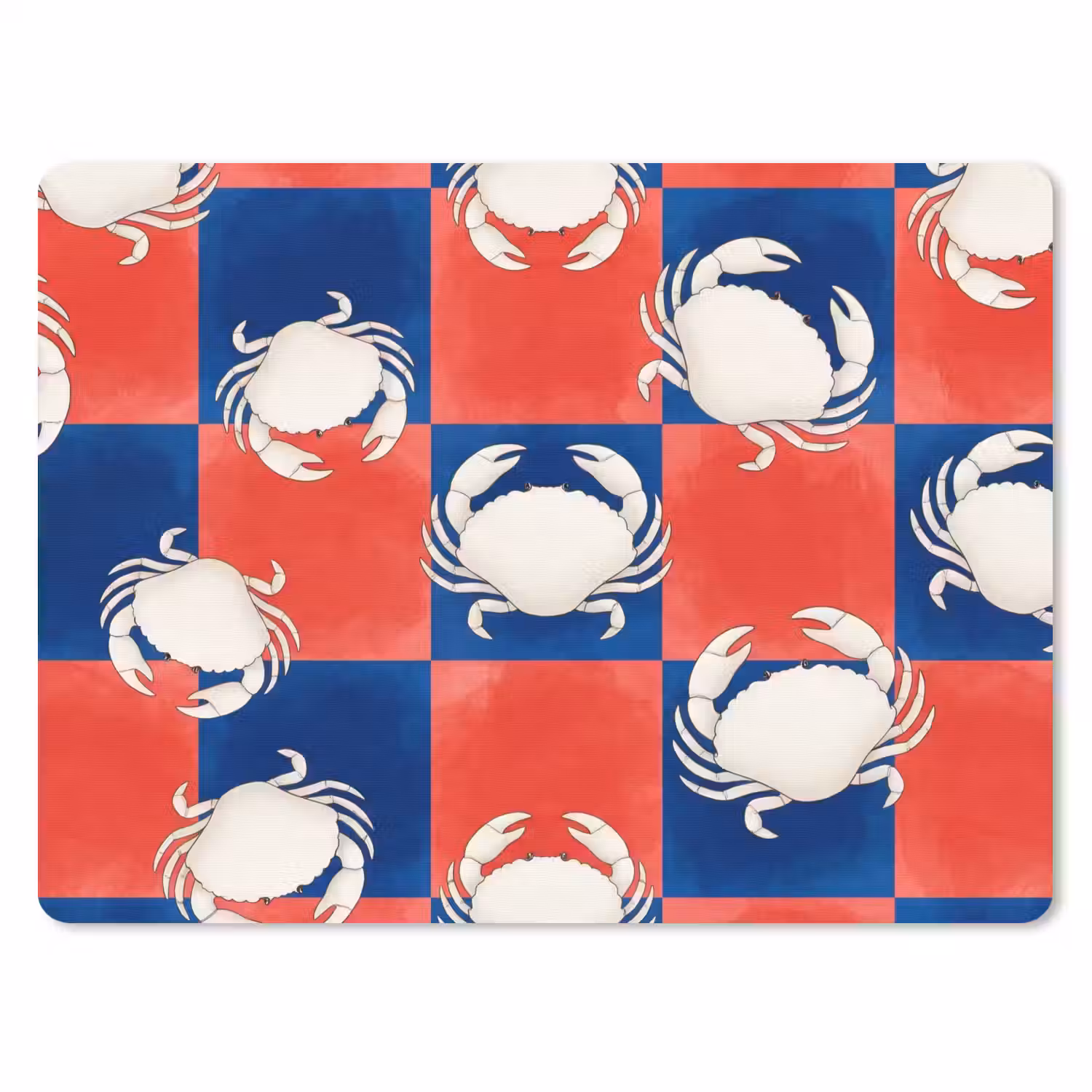 Patroon - Zeeleven - Rood - Blauw - Abstract muismat rubber klein -3d