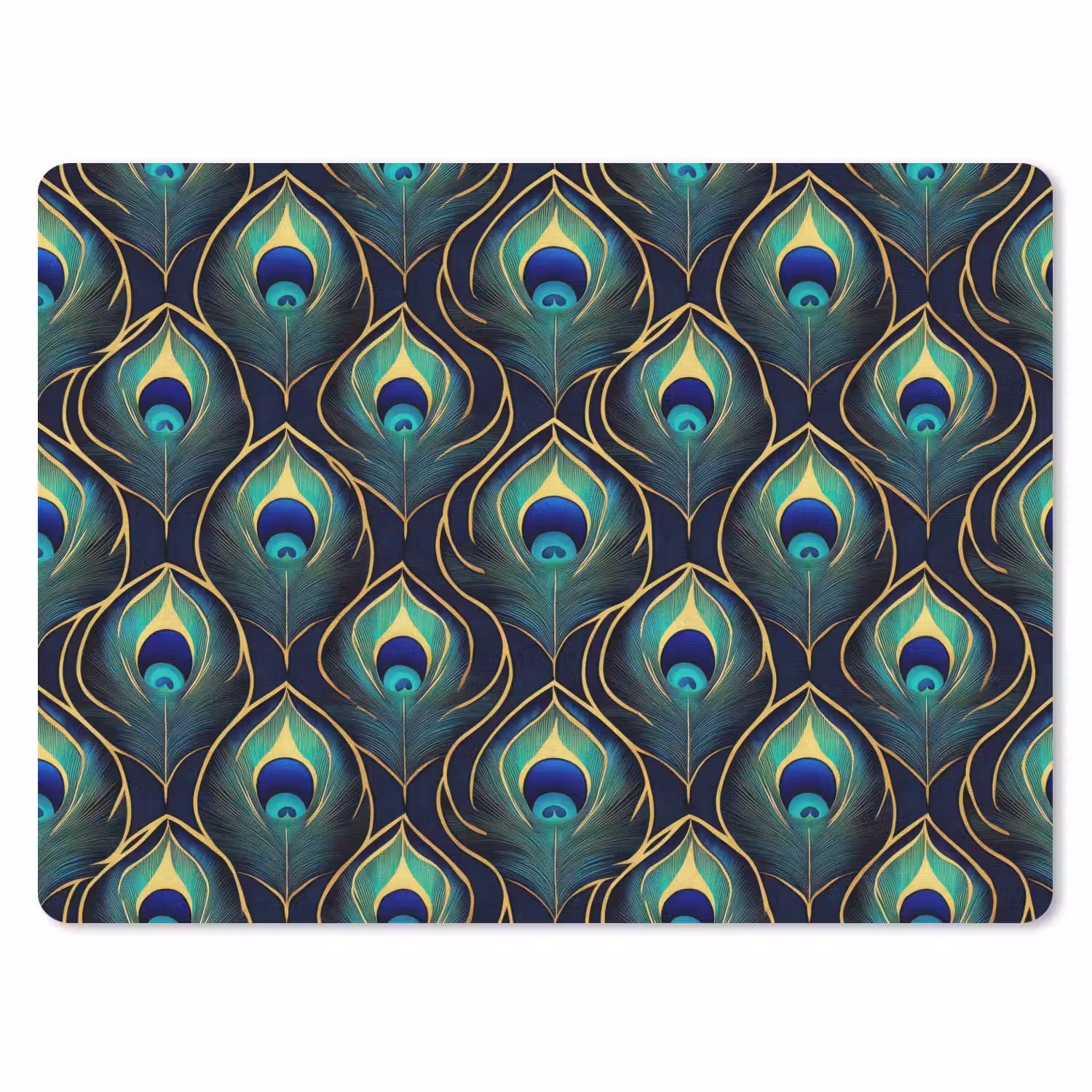 Pauw - Veren - Groen muismat rubber klein 262 -3d