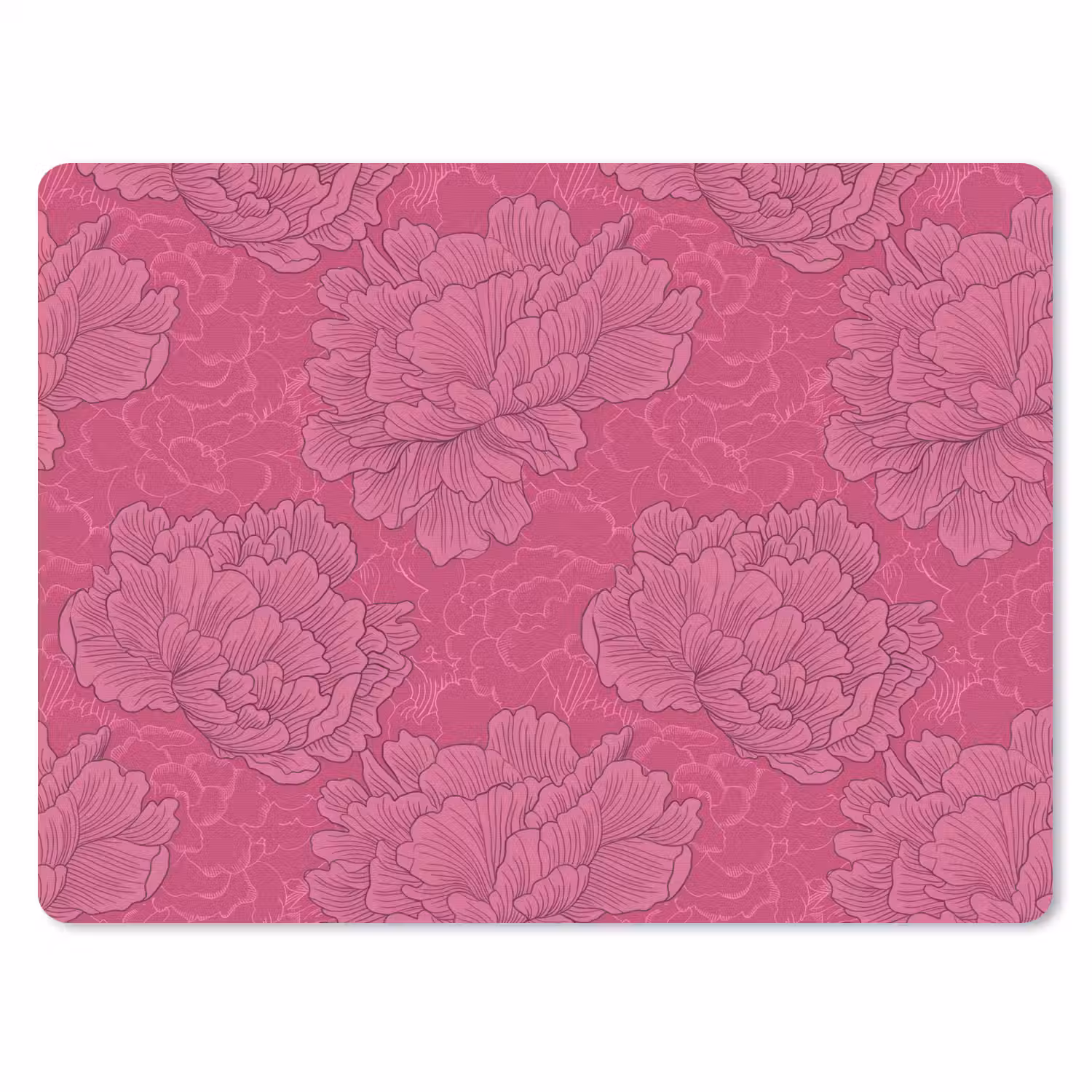 Pioenrozen - Energiek - Roze muismat rubber klein 262 -3d