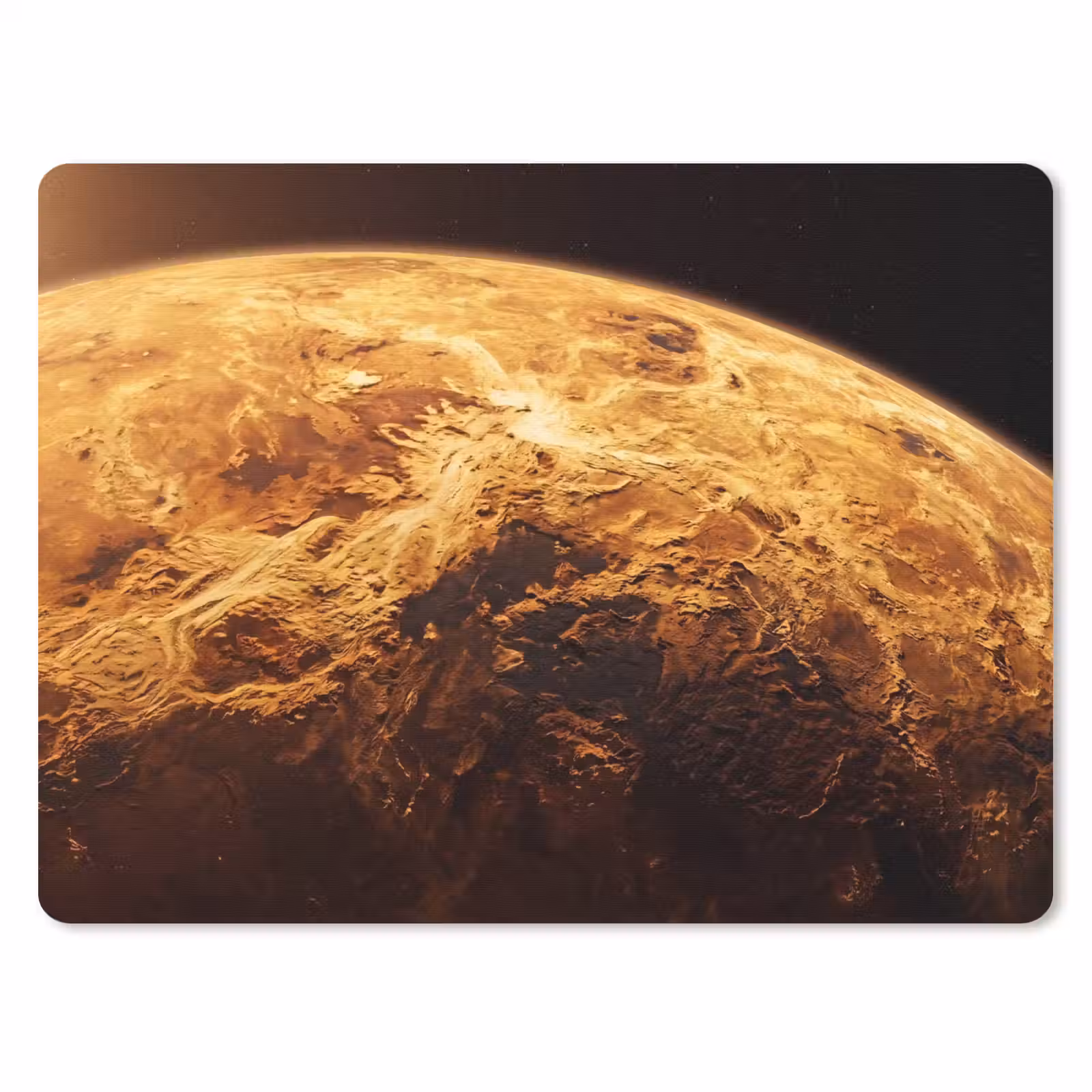 Muismat - Planeet - Ruimte - Oranje - Planeet - Ruimte - Oranje muismat rubber klein