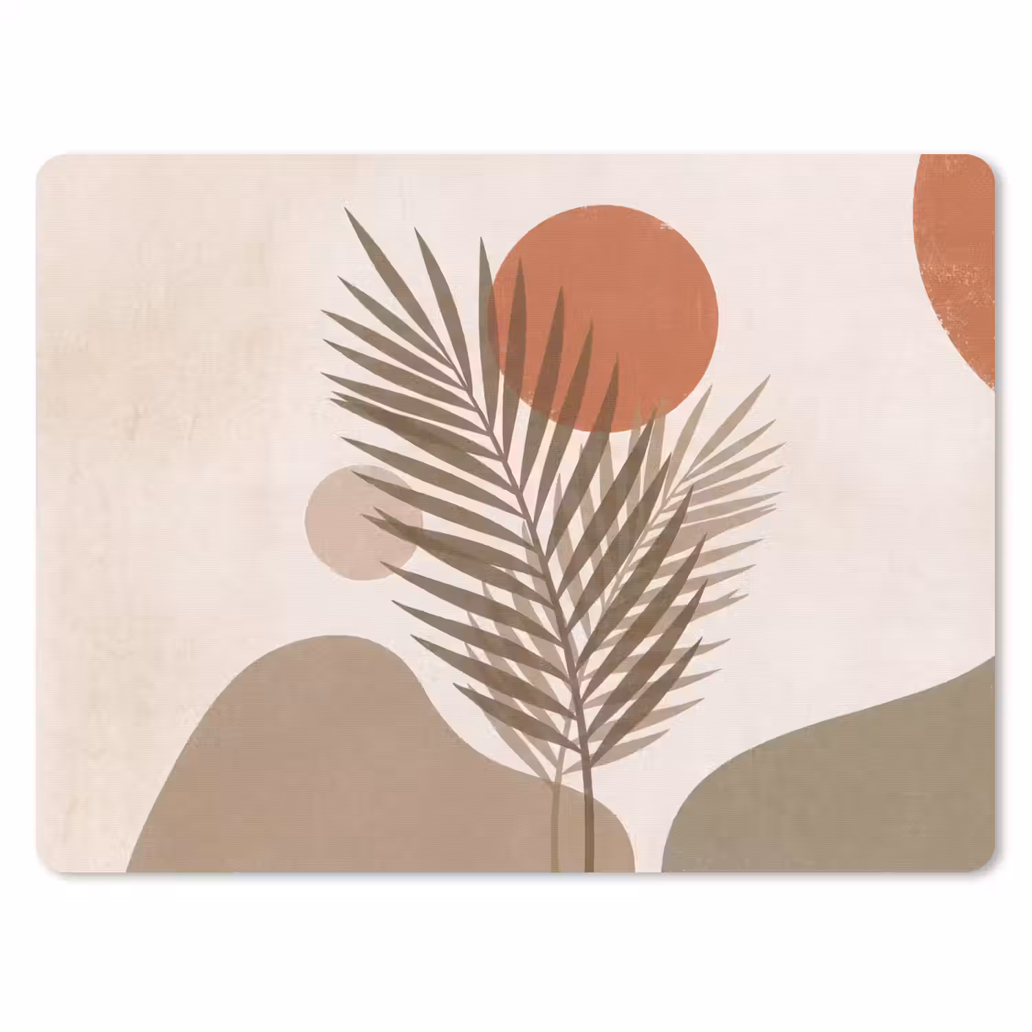 Planten - Bladeren - Abstract - Modern - Beige muismat rubber klein -3d