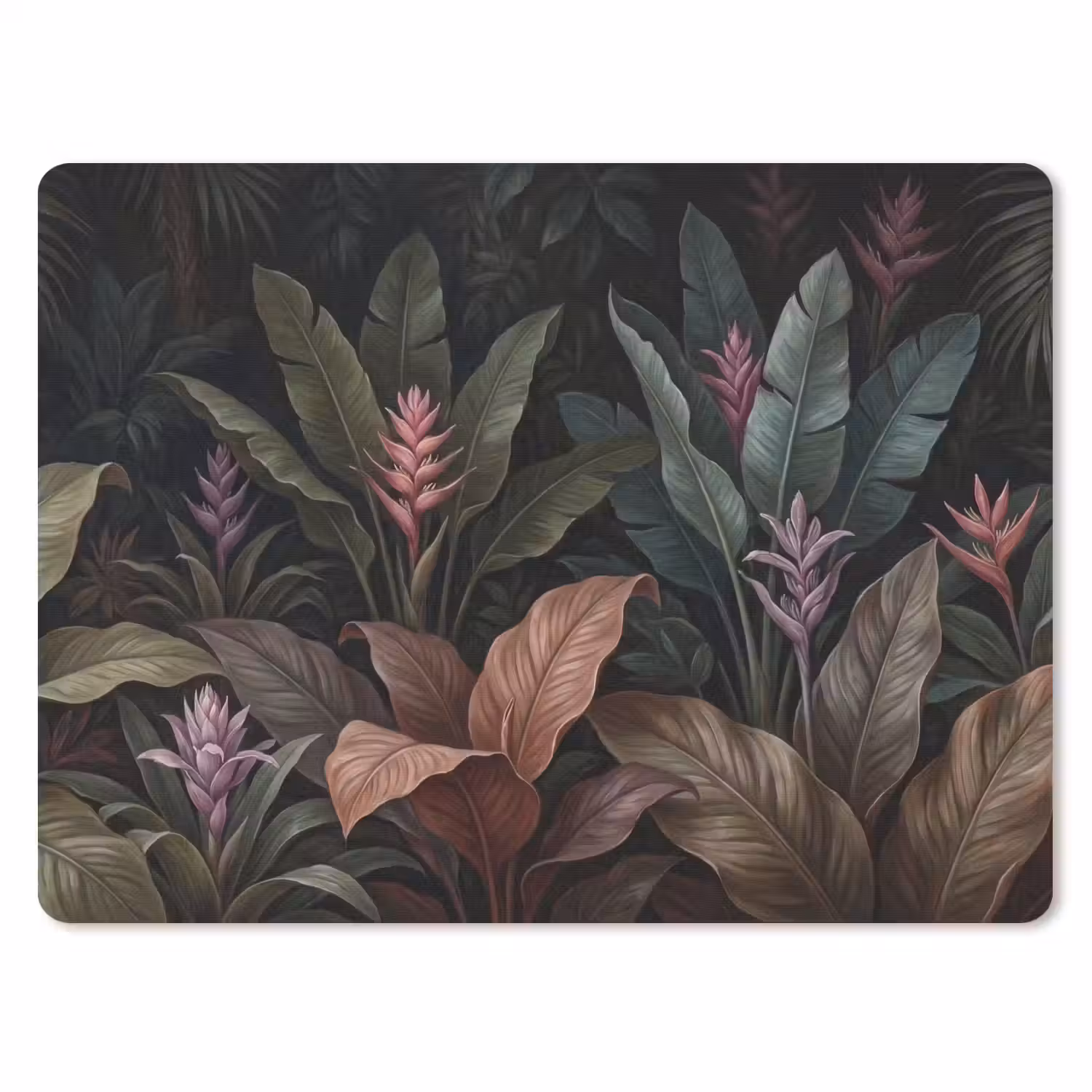 Planten - Tropisch - Jungle - Donker - Natuur muismat rubber klein -3d