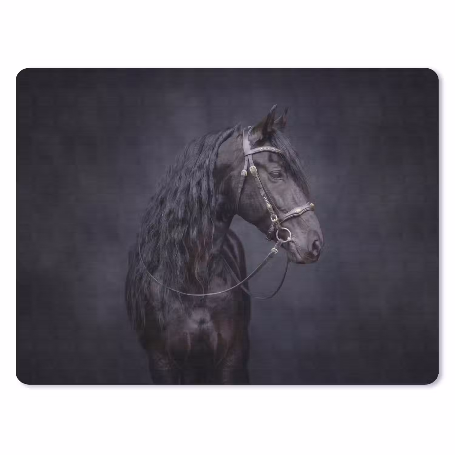 Portret - Paard - Donker muismat rubber klein -3d