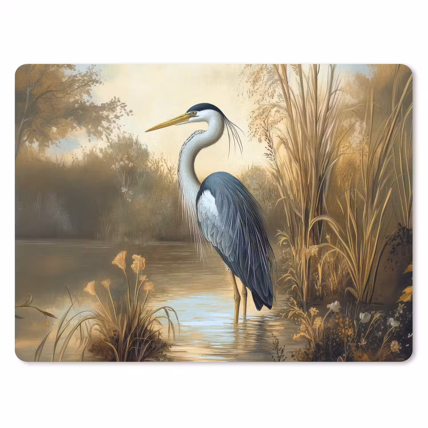 Reiger - Water - Planten muismat rubber klein -3d