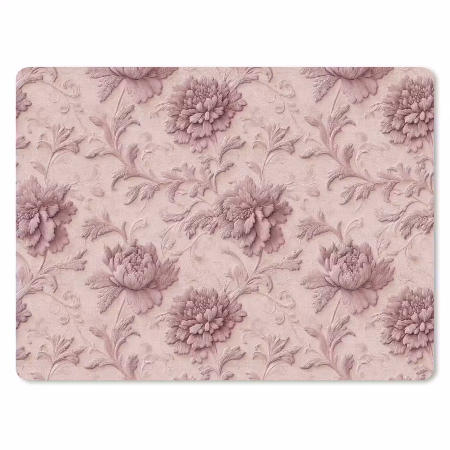 Reliëf - Pioenrozen - Roze muismat rubber klein 262 -3d
