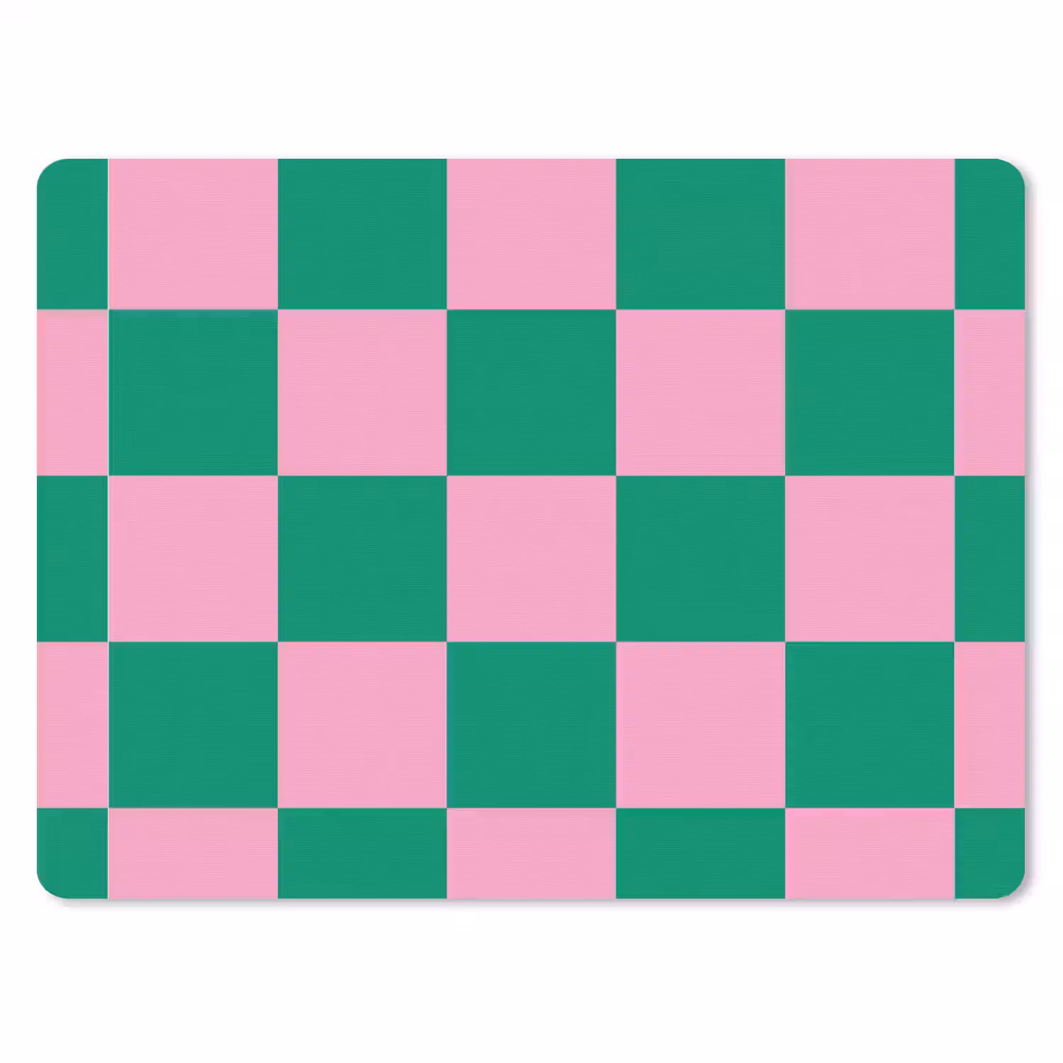 Schaakbord patroon - Groen - Roze - Blokjes muismat rubber klein -3d