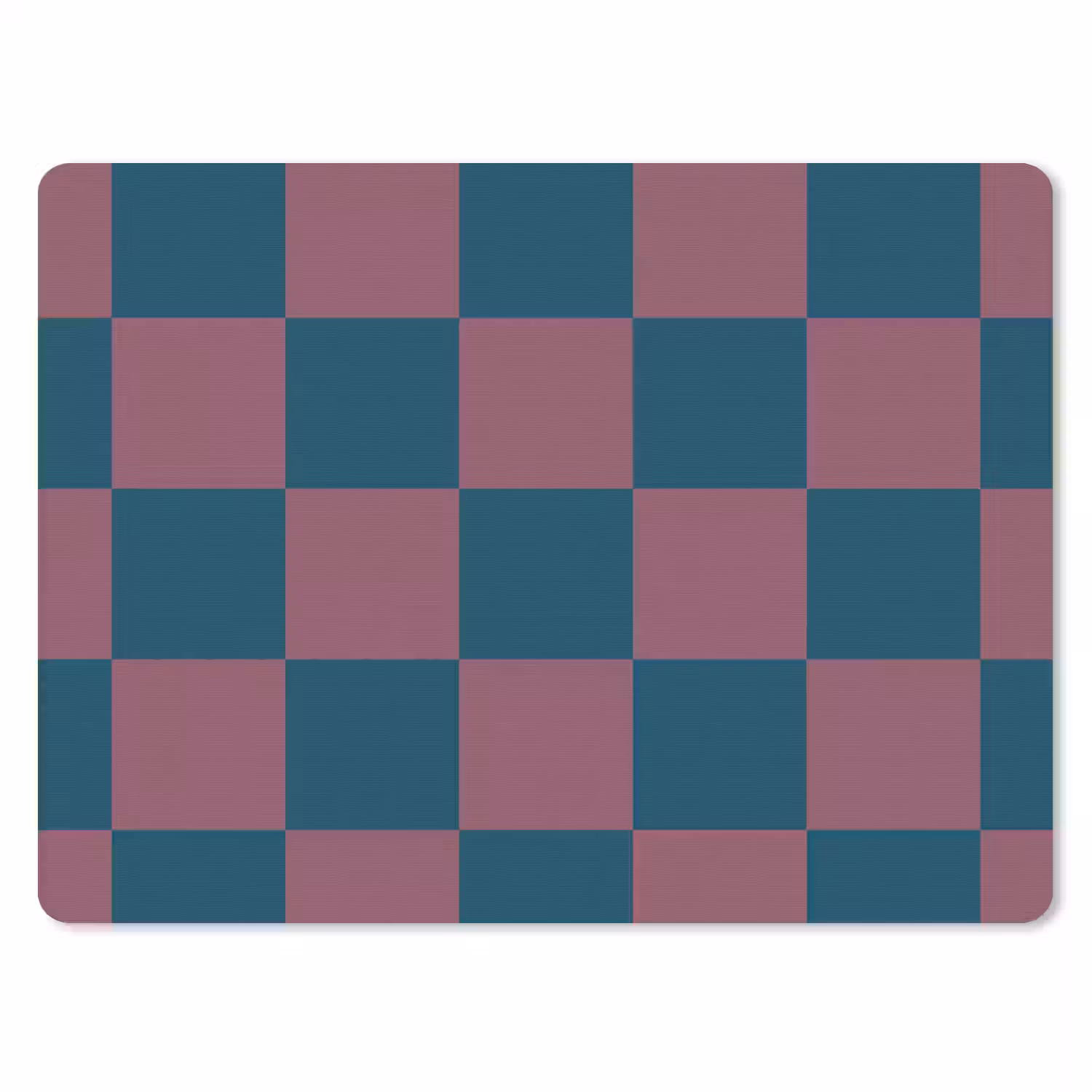 Schaakbord print - Blauw - Rood - Blokjes muismat rubber klein -3d
