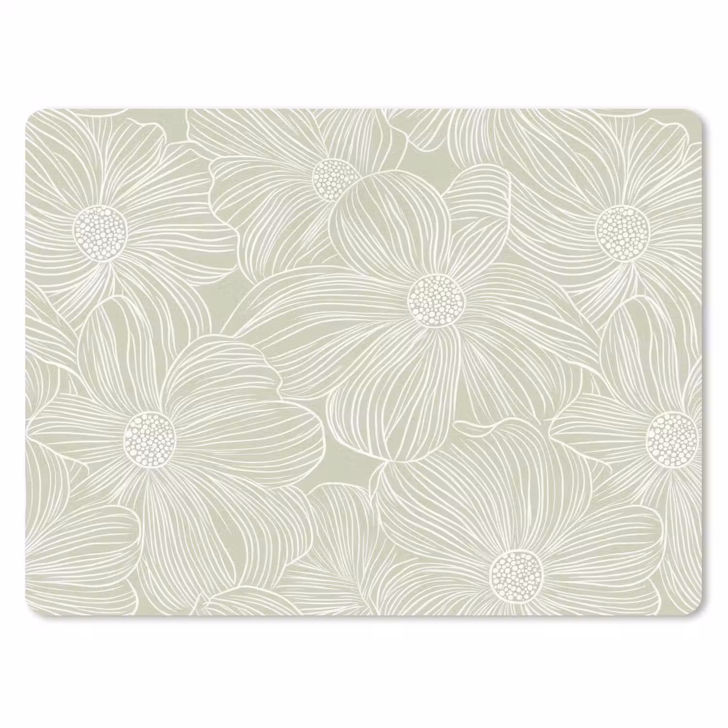 Sereen - Bloemen - Groen muismat rubber klein 262 -3d