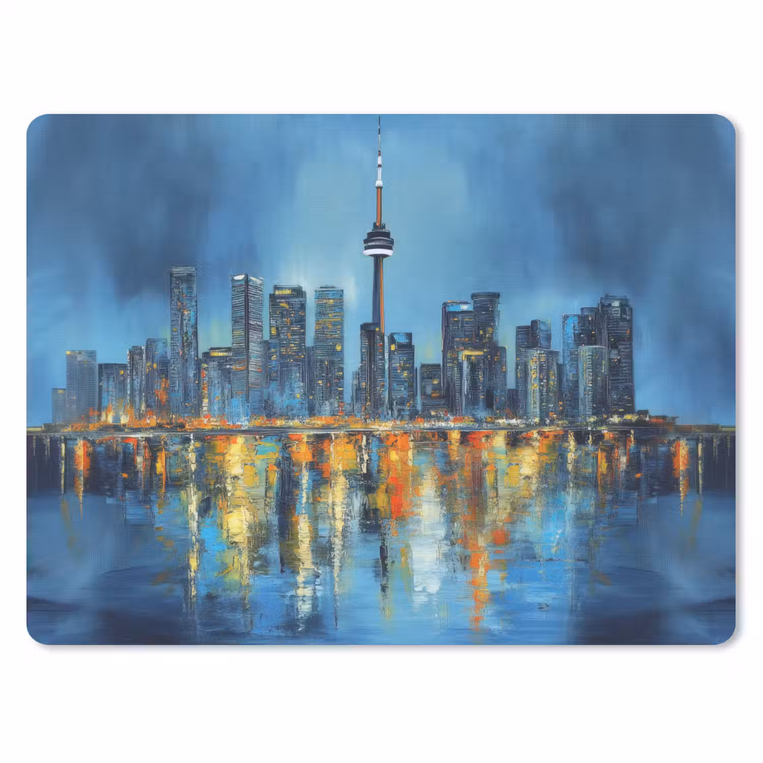 Skyline Toronto - Water - Stadslichten - Toren muismat rubber klein -3d