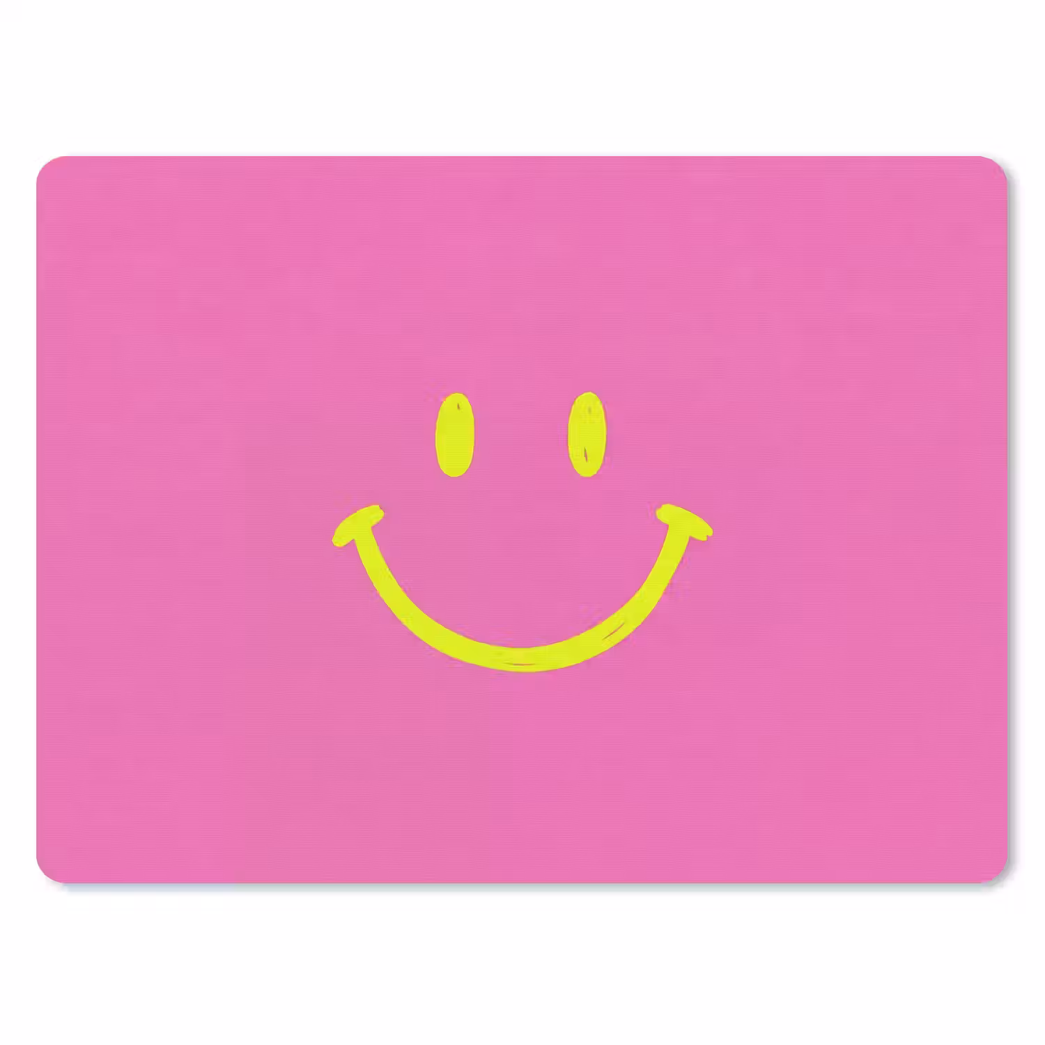Smiley - Vrolijk - Roze muismat rubber klein -3d