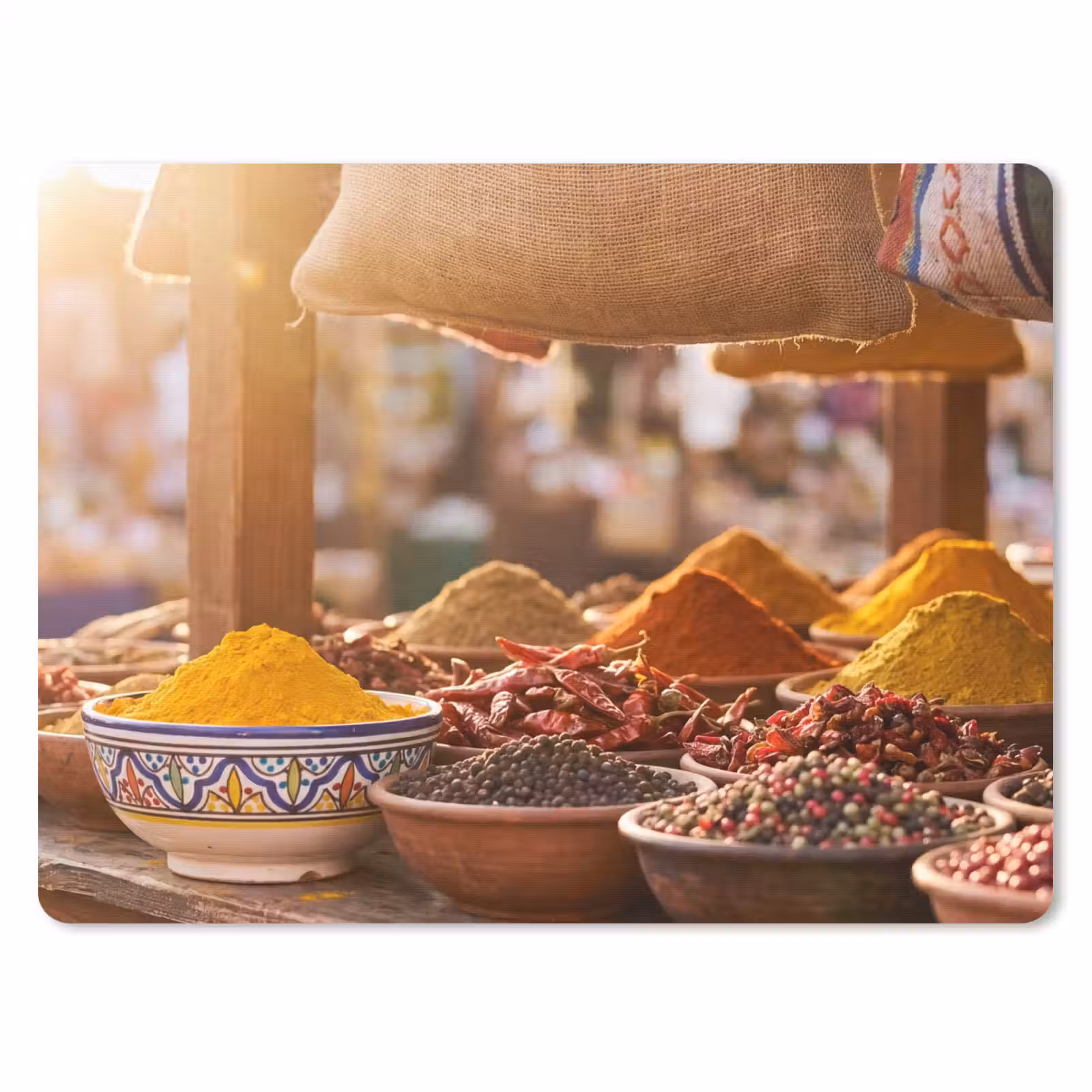 Muismat - Specerijen - Markt - Kleurrijk - Specerijen - Markt - Kleurrijk muismat rubber klein