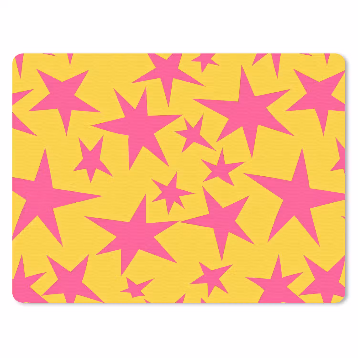 Sterren - Patroon - Roze - Geel muismat rubber klein 262 -3d
