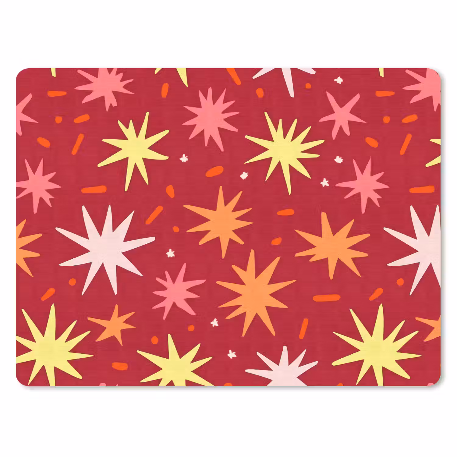Sterren - Speels - Rood muismat rubber klein 262 -3d