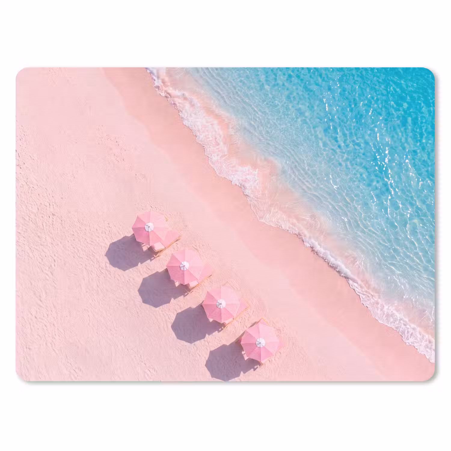 Strand - Roze zand - Zee - Zomer - Natuur muismat rubber klein -3d