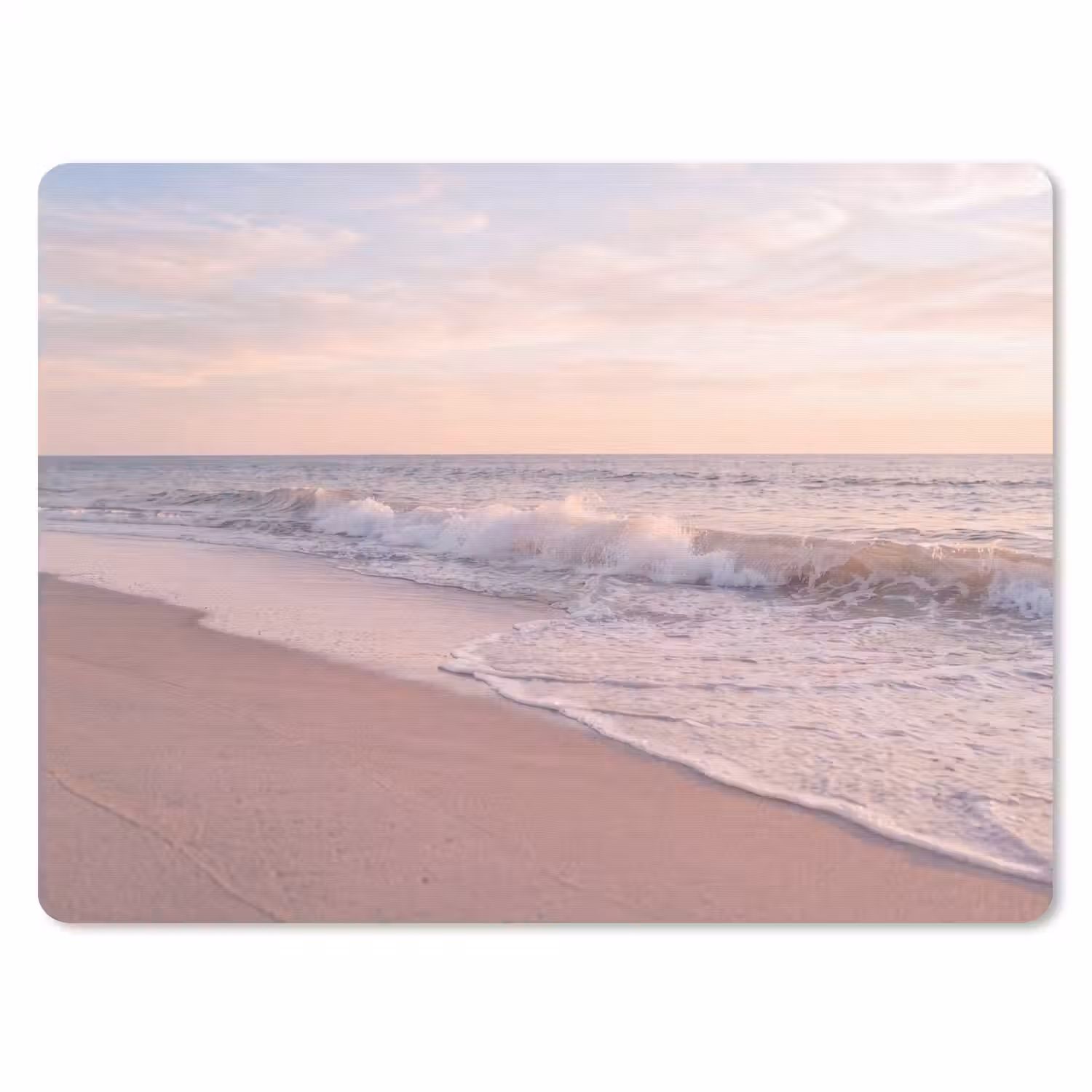 Strand - Zee - Golven - Natuur - Zonsondergang muismat rubber klein -3d