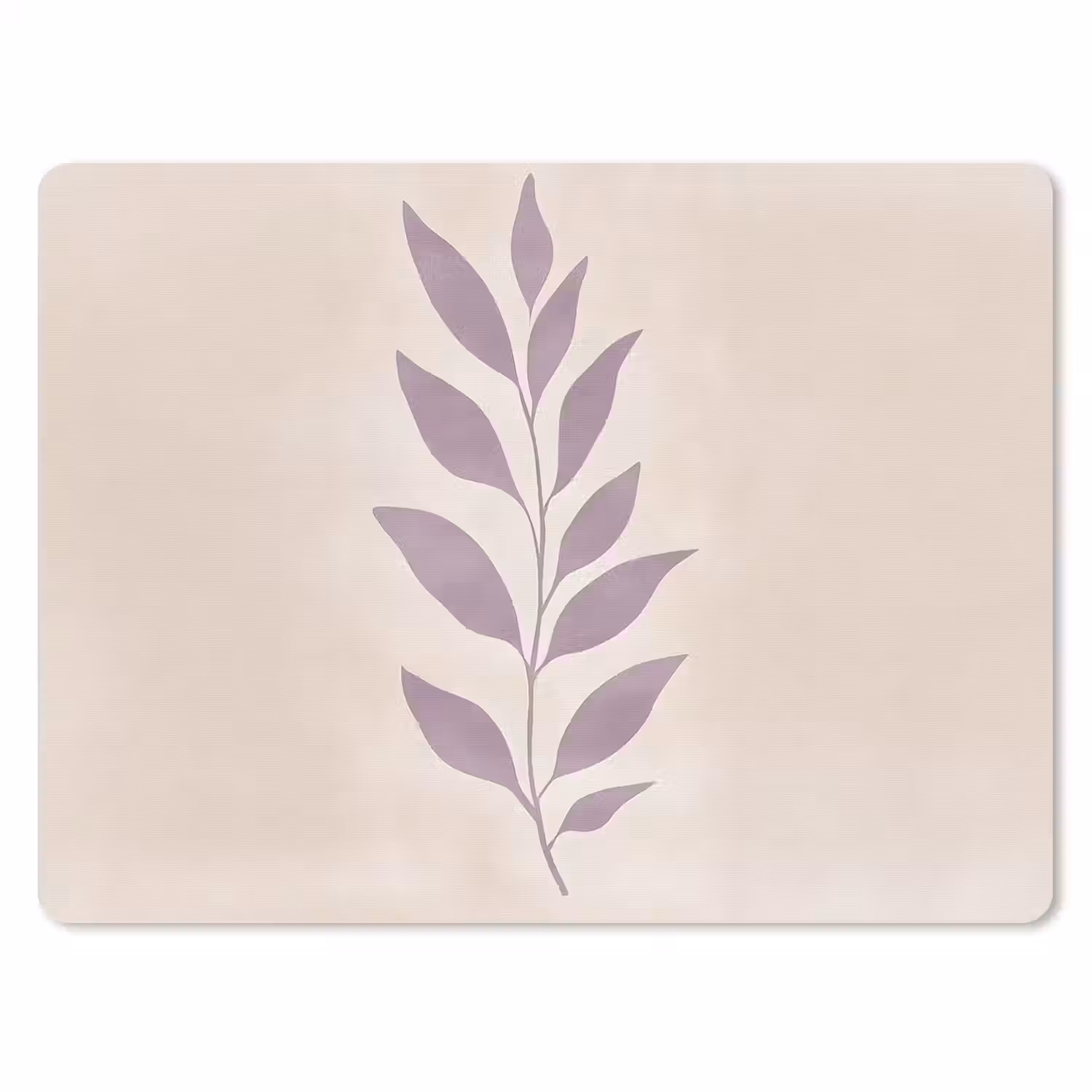 Tak - Bladeren - Minimalistisch - Beige muismat rubber klein -3d