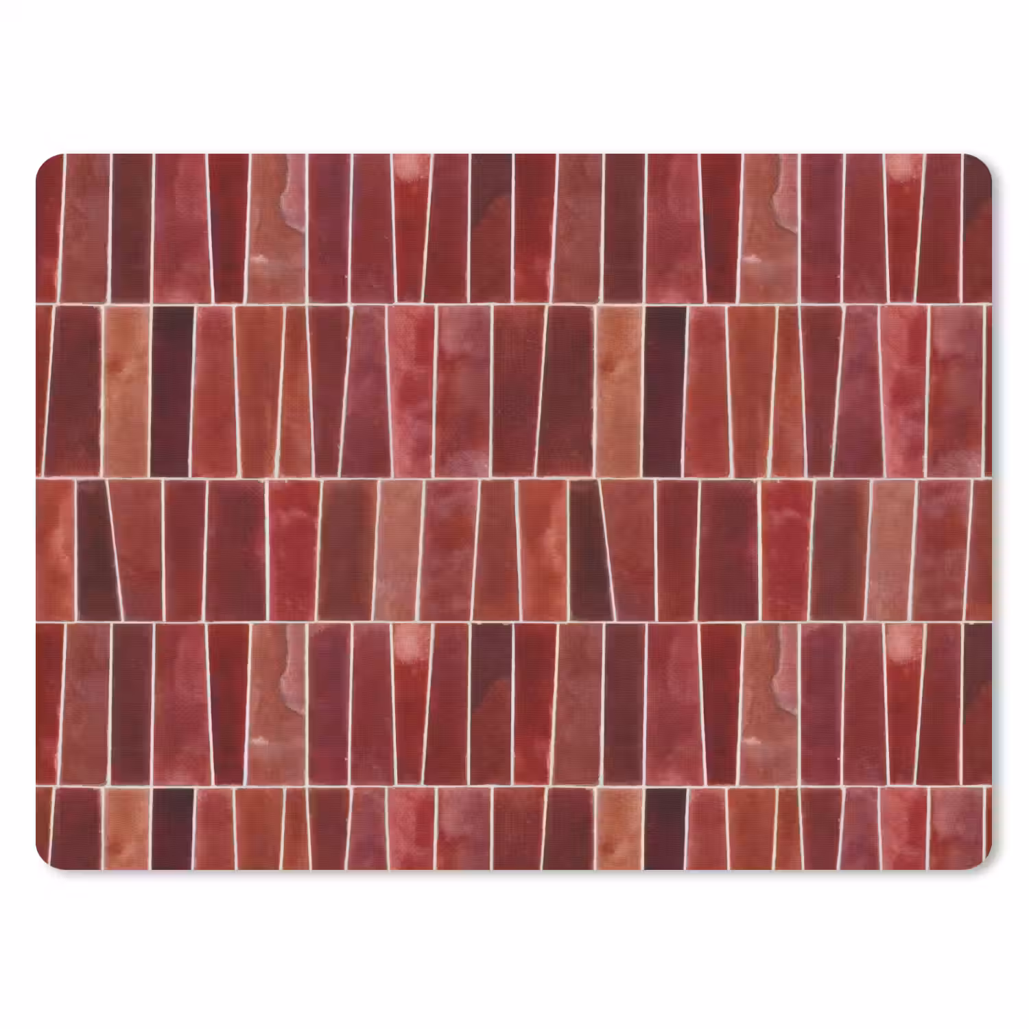 Tegels - Modern - Structuur - Dieprood muismat rubber klein 262 -3d