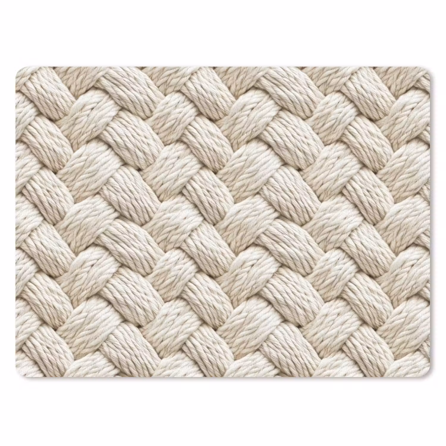 Touw - Gebreid - Beige muismat rubber klein 262 -3d