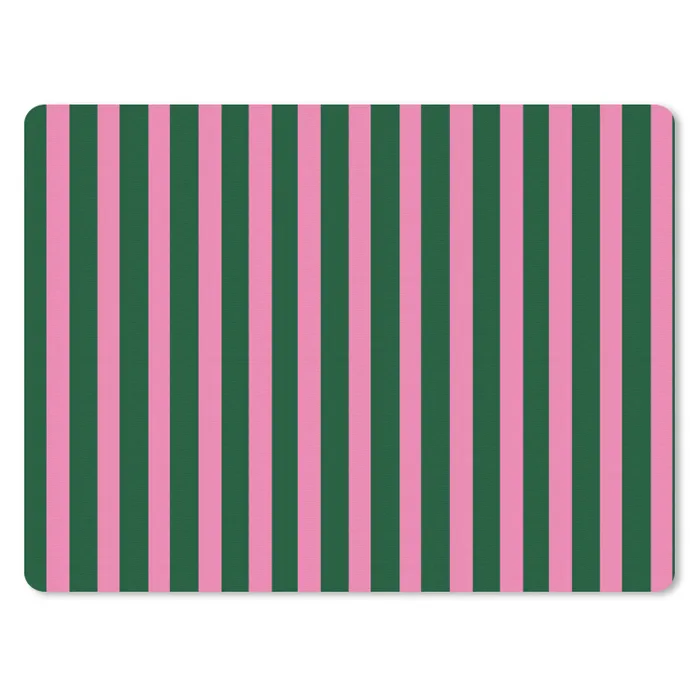Verticale strepen - Groen - Roze muismat rubber klein 262 -3d
