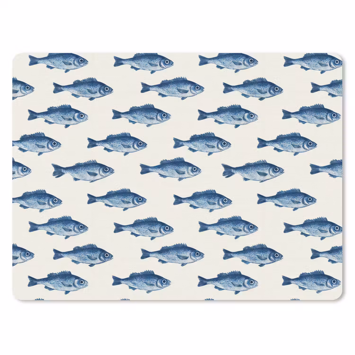 Vis - Patroon - Blauw muismat rubber klein 262 -3d
