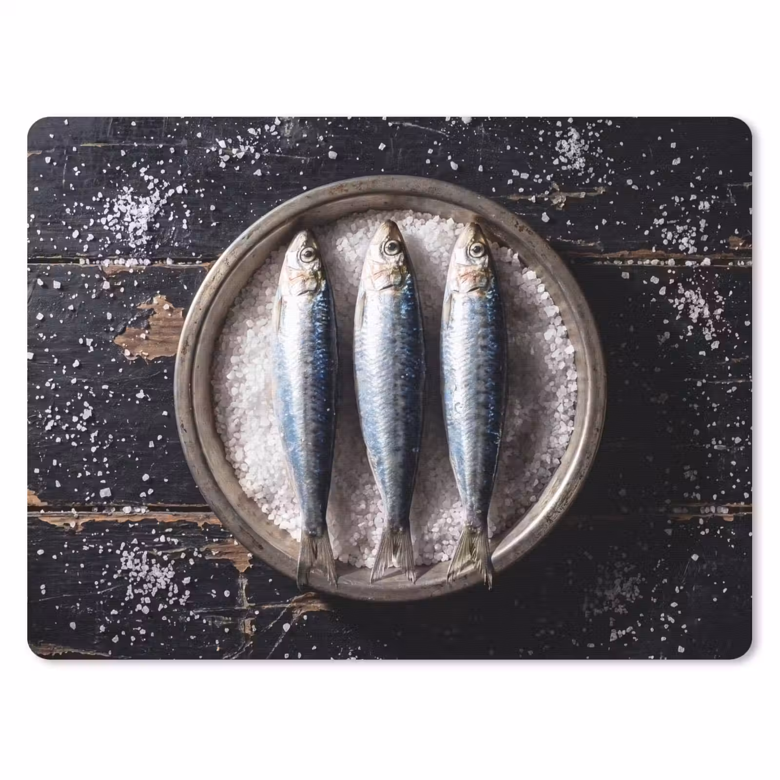 Muismat - Vis - Zout - Eten - Vis - Zout - Eten muismat rubber klein