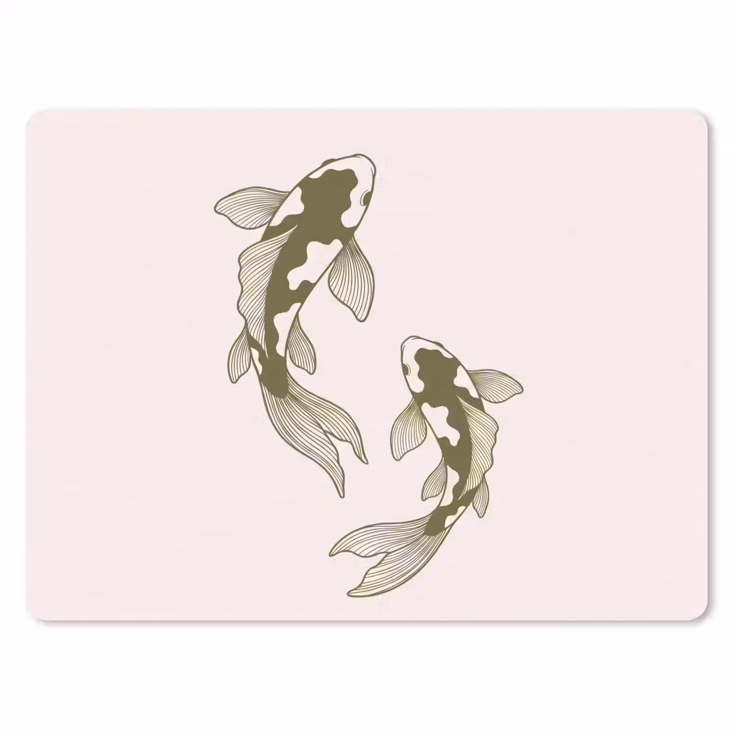 Vis - Zwemmend - Groen - Abstract - Dieren muismat rubber klein -3d
