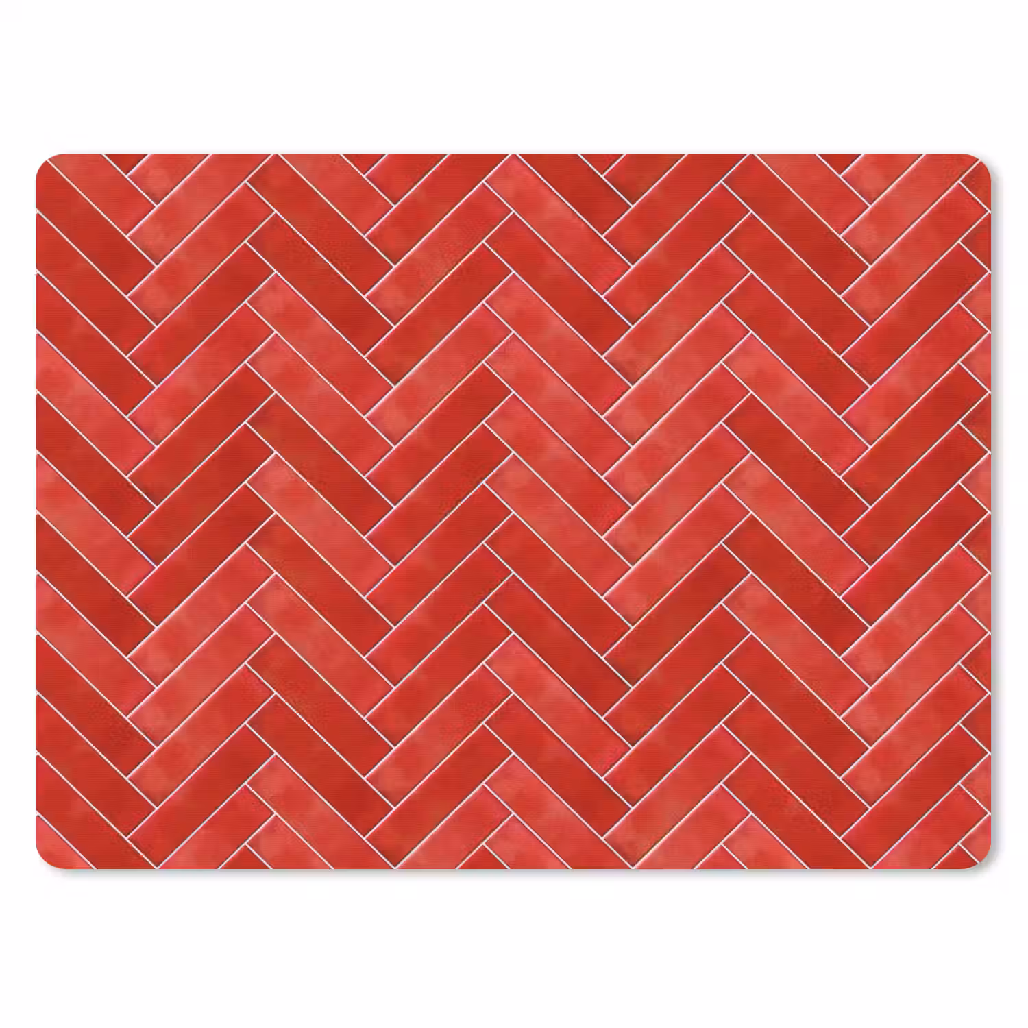 Visgraat - Tegel - Rood muismat rubber klein 262 -3d