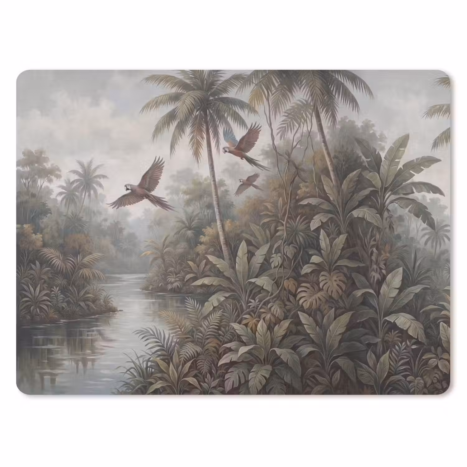 Vogel - Vliegend - Tropisch - Landschap - Klassiek muismat rubber klein -3d