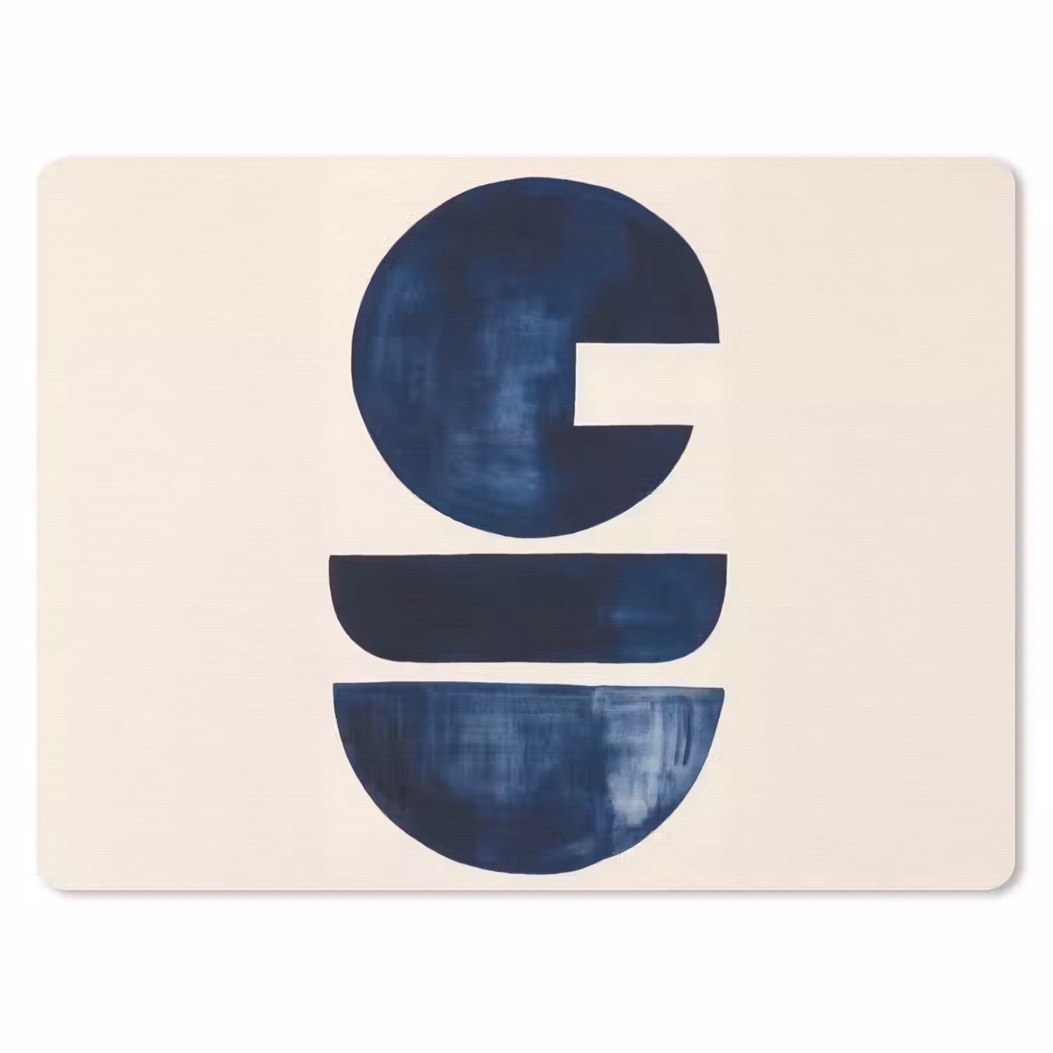 Vormen - Blauw - Abstract muismat rubber klein -3d