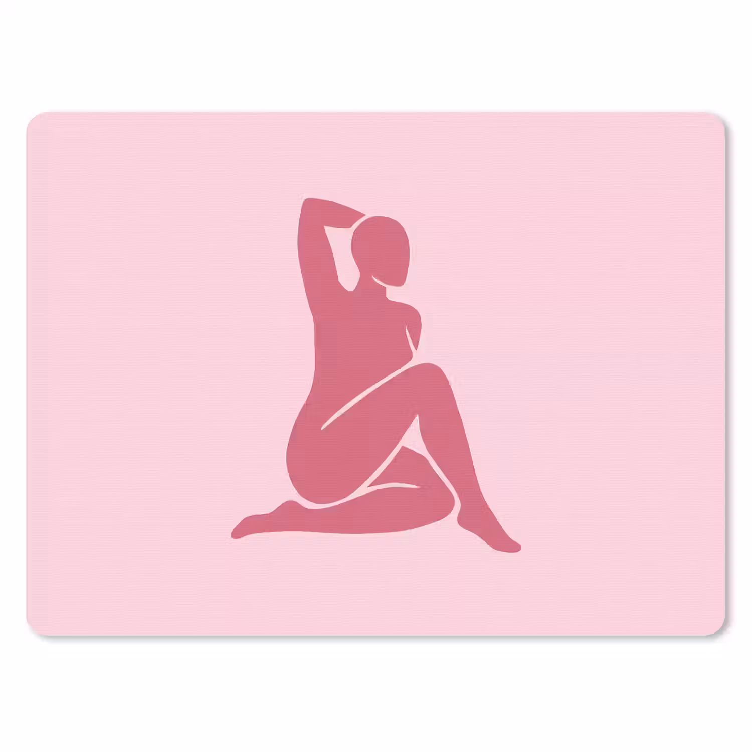 Vrouw - Silhouet - Abstract - Modern - Roze muismat rubber klein -3d