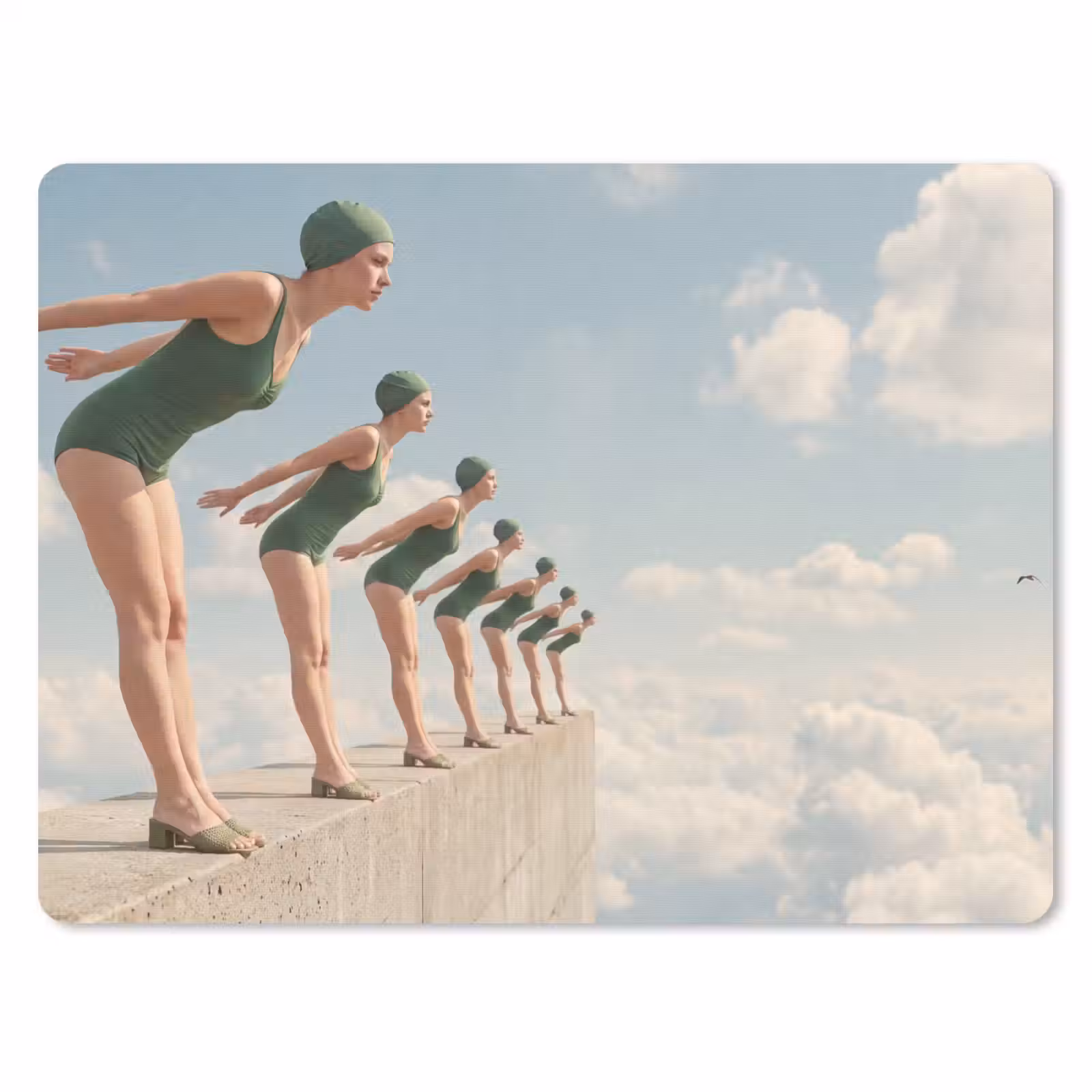 Muismat - Vrouwen - Duikhouding - Wolken - Vrouwen - Duikhouding - Wolken muismat rubber klein