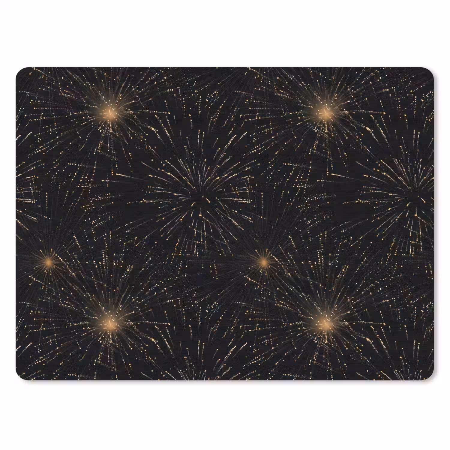 Vuurwerk - Patroon - Feestelijk - Goud - Zwart muismat rubber klein 262 -3d